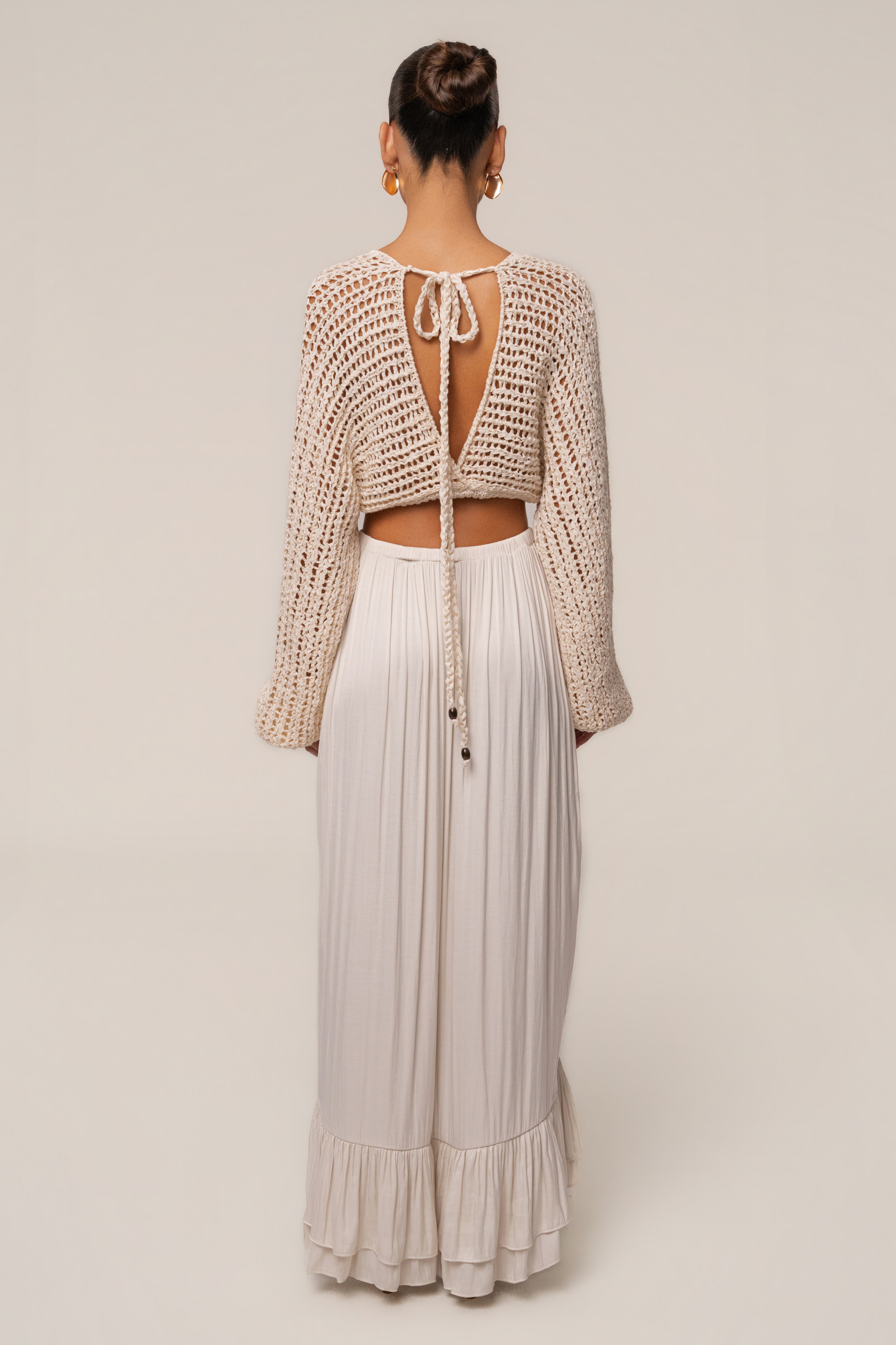 Ivory Sun And Sand Maxi Skirt - JLUXLABEL