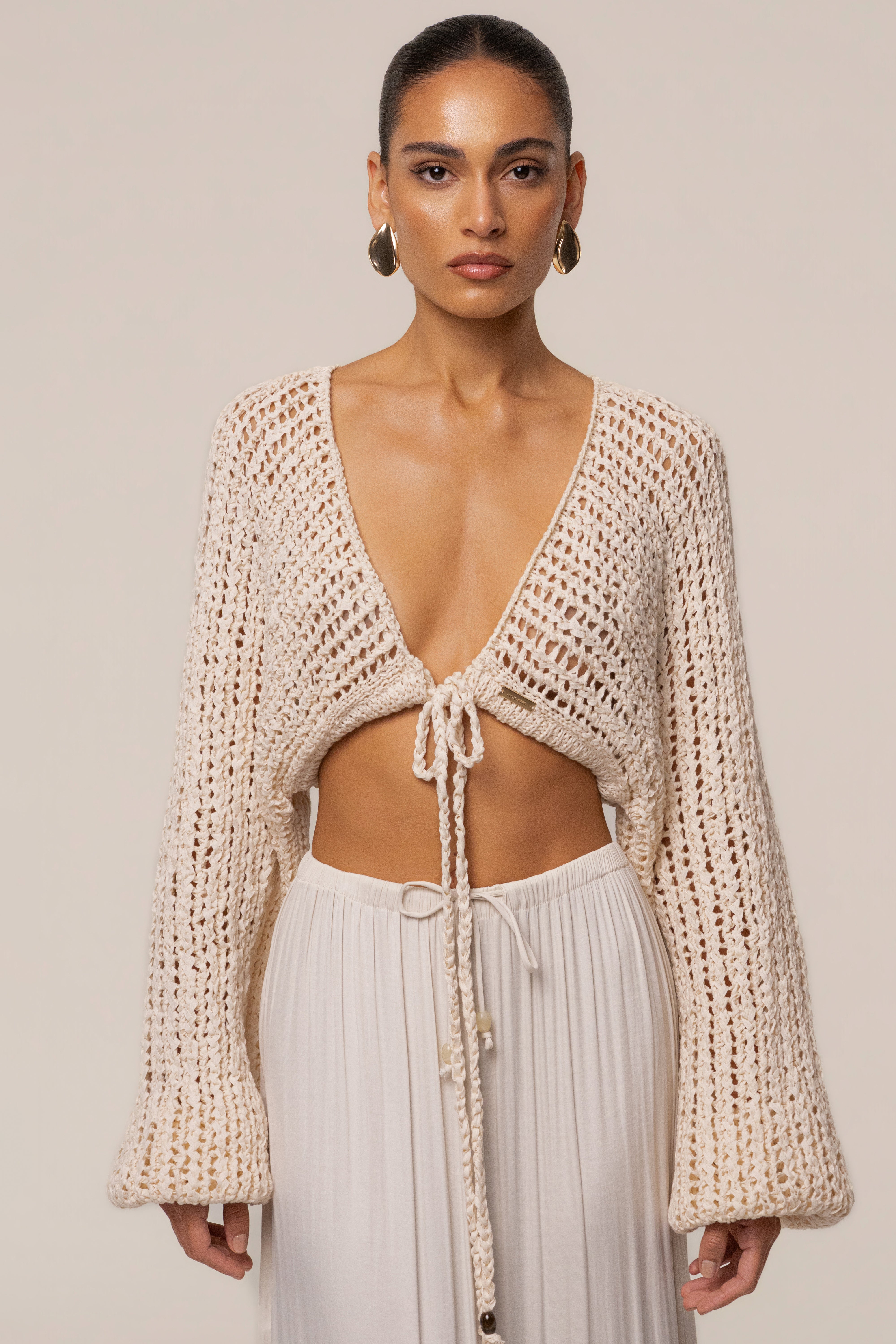 Ivory Deep Waters Crochet Top - JLUXLABEL
