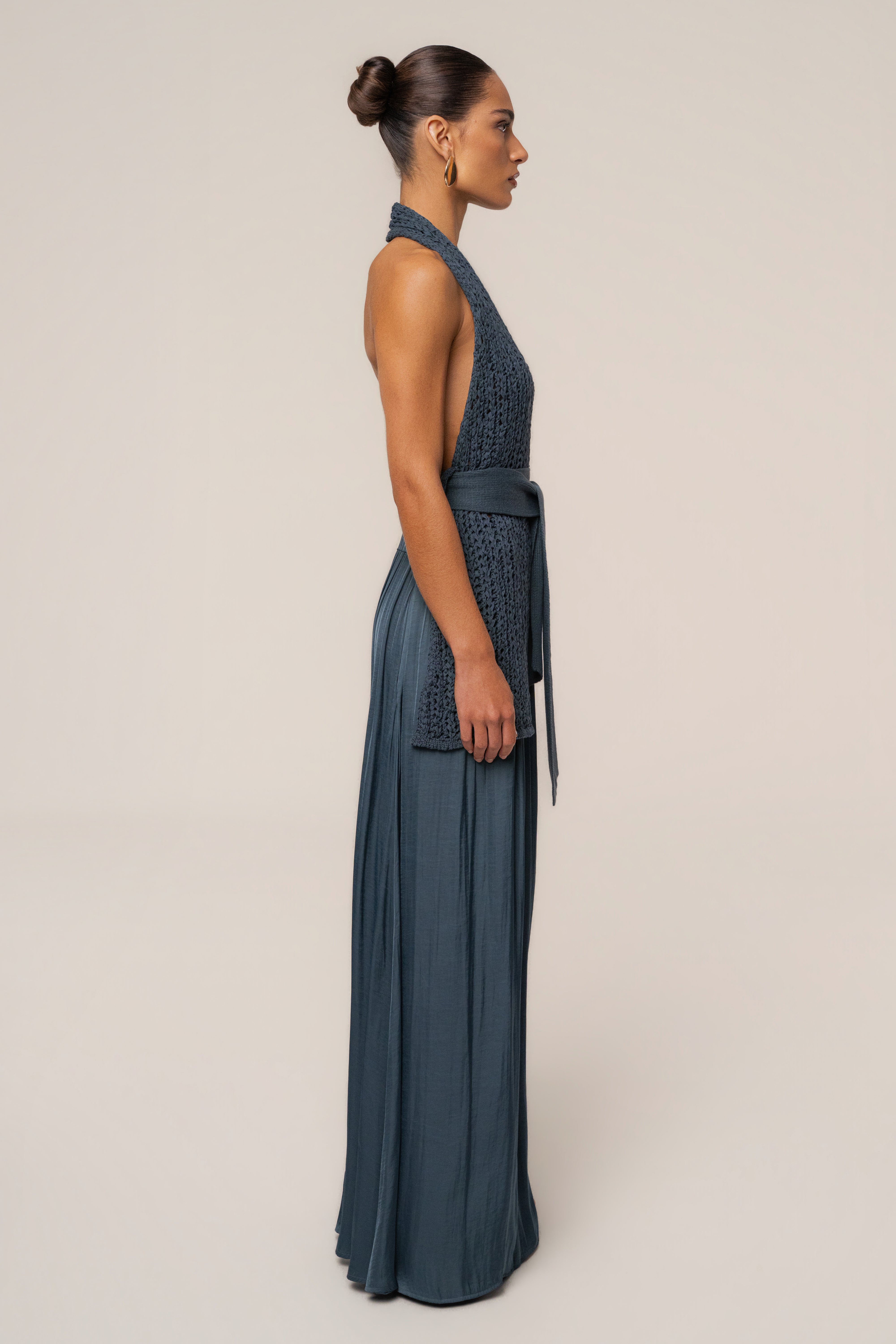 Teal River Satin Maxi Skirt - JLUXLABEL