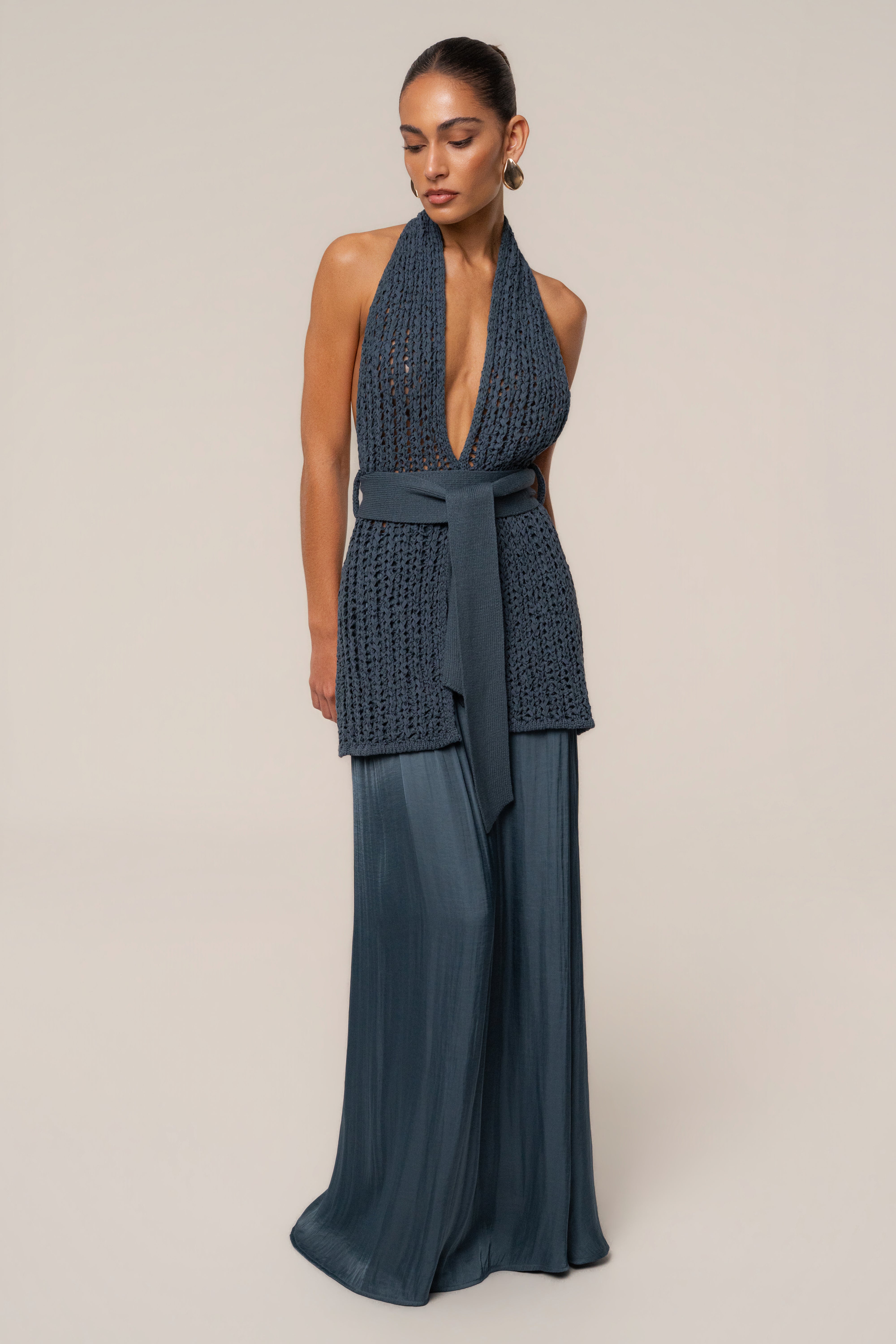 Teal River Satin Maxi Skirt - JLUXLABEL