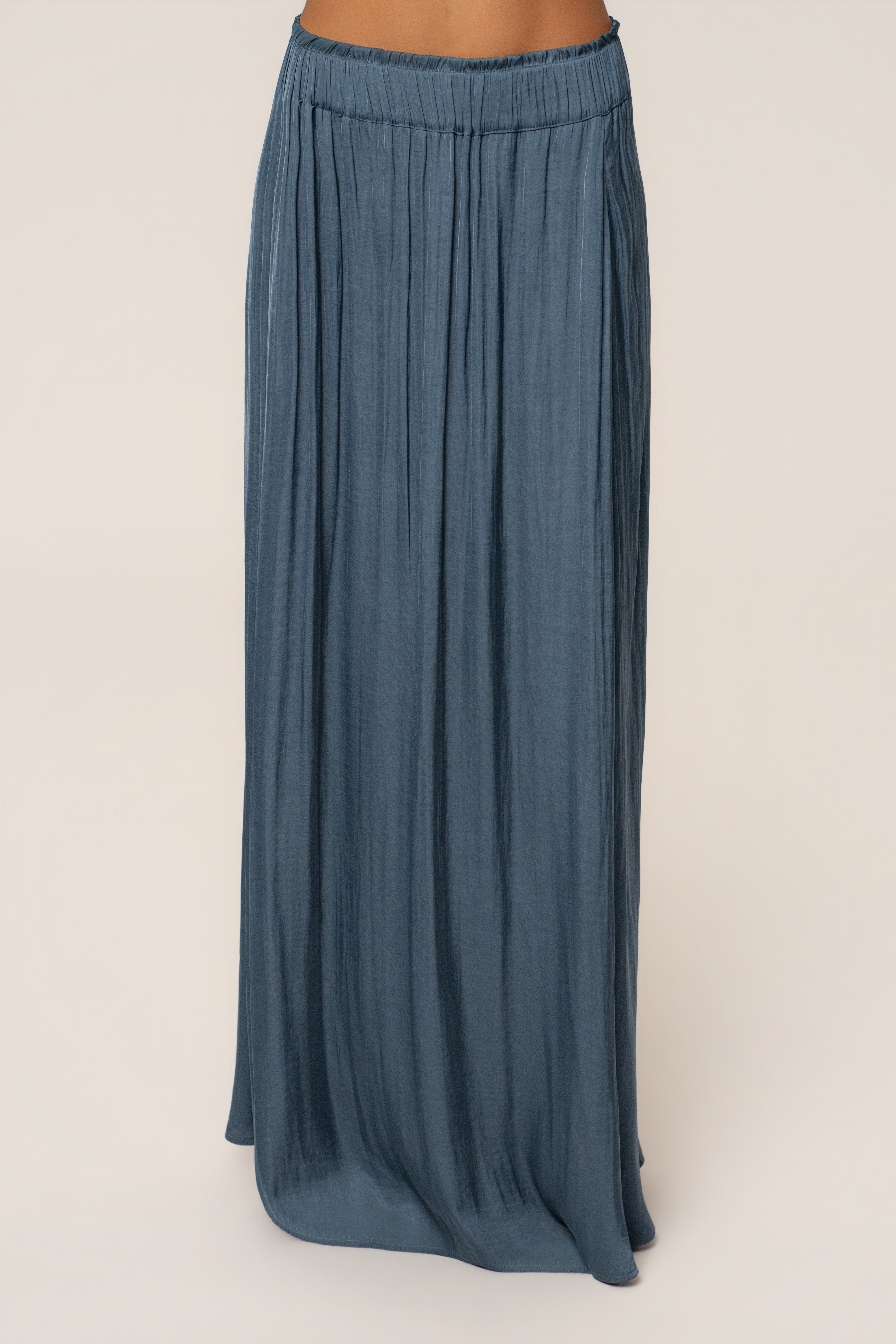 Teal River Satin Maxi Skirt - JLUXLABEL
