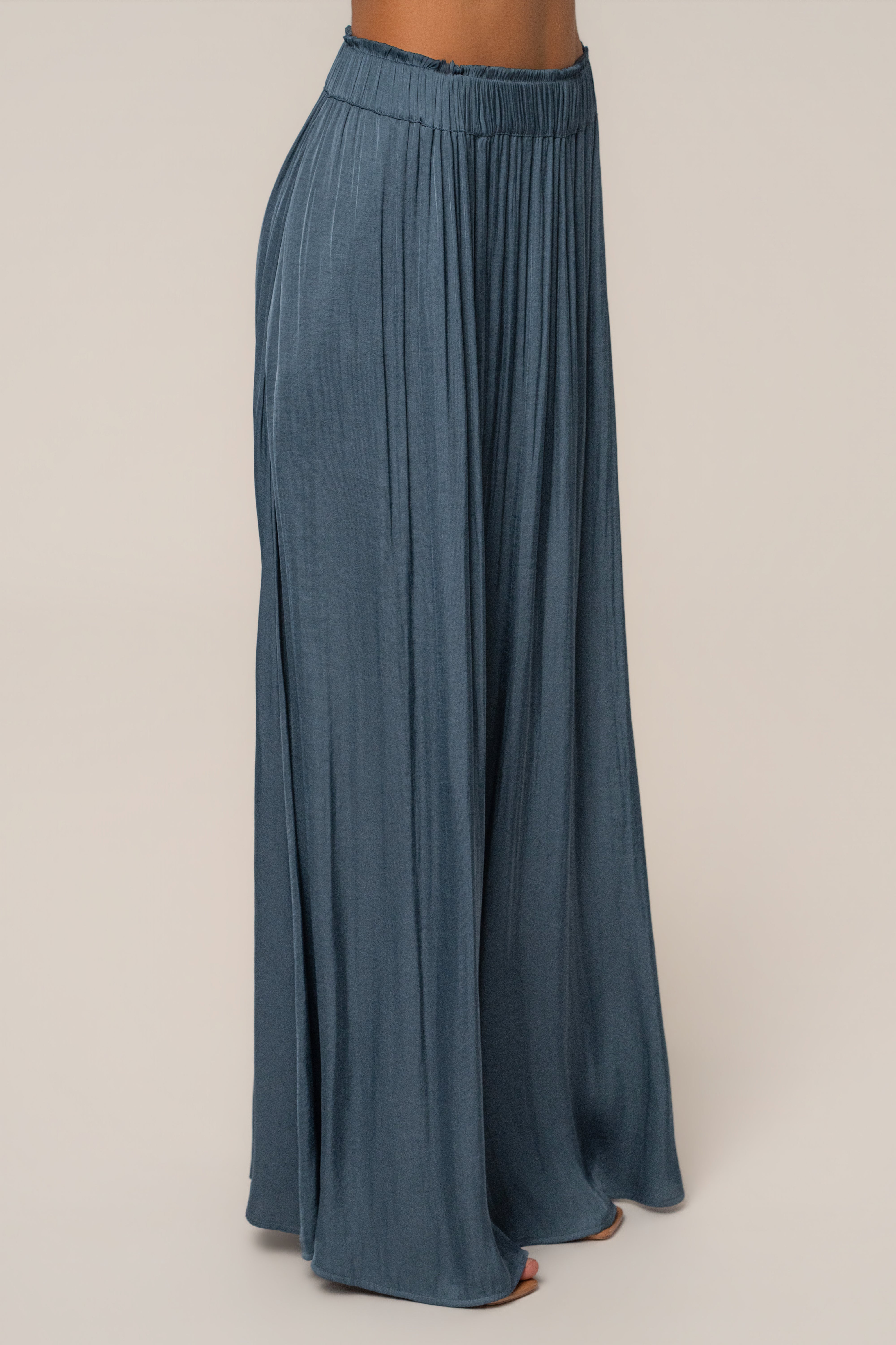 Teal River Satin Maxi Skirt - JLUXLABEL