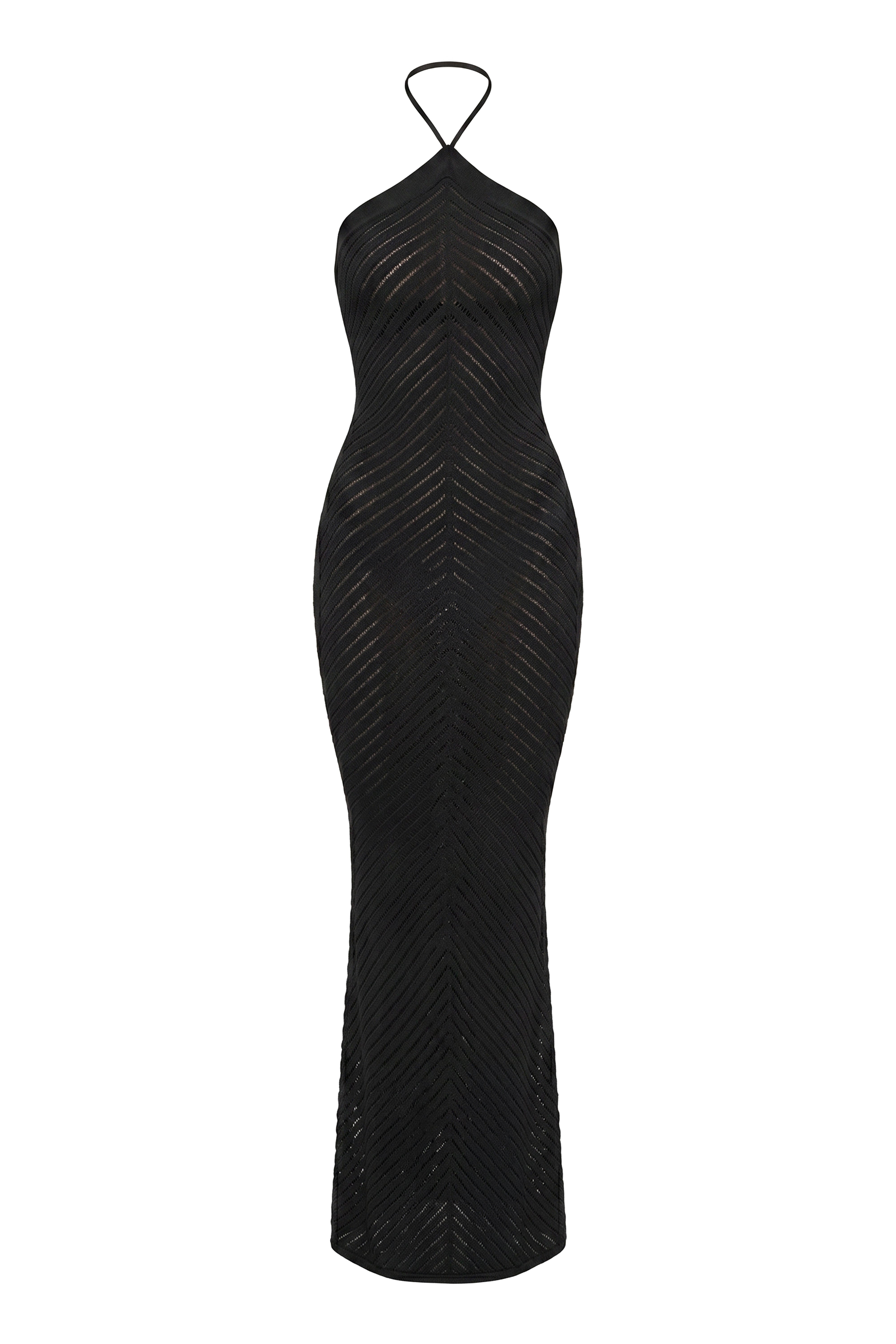 Black Late Hour Halter Maxi Dress - JLUXLABEL