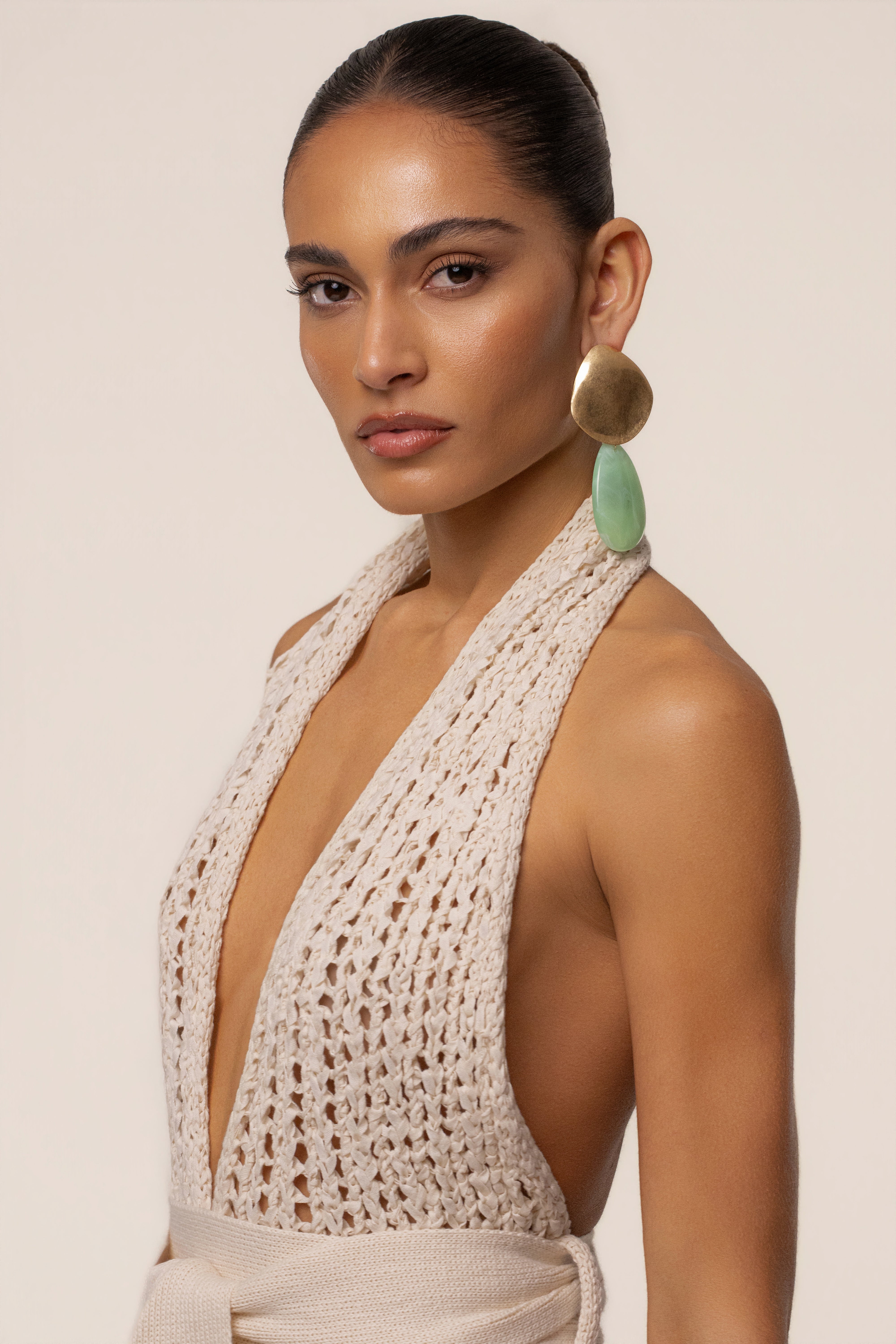 Mint Aris Molten Drop Earrings - JLUXLABEL
