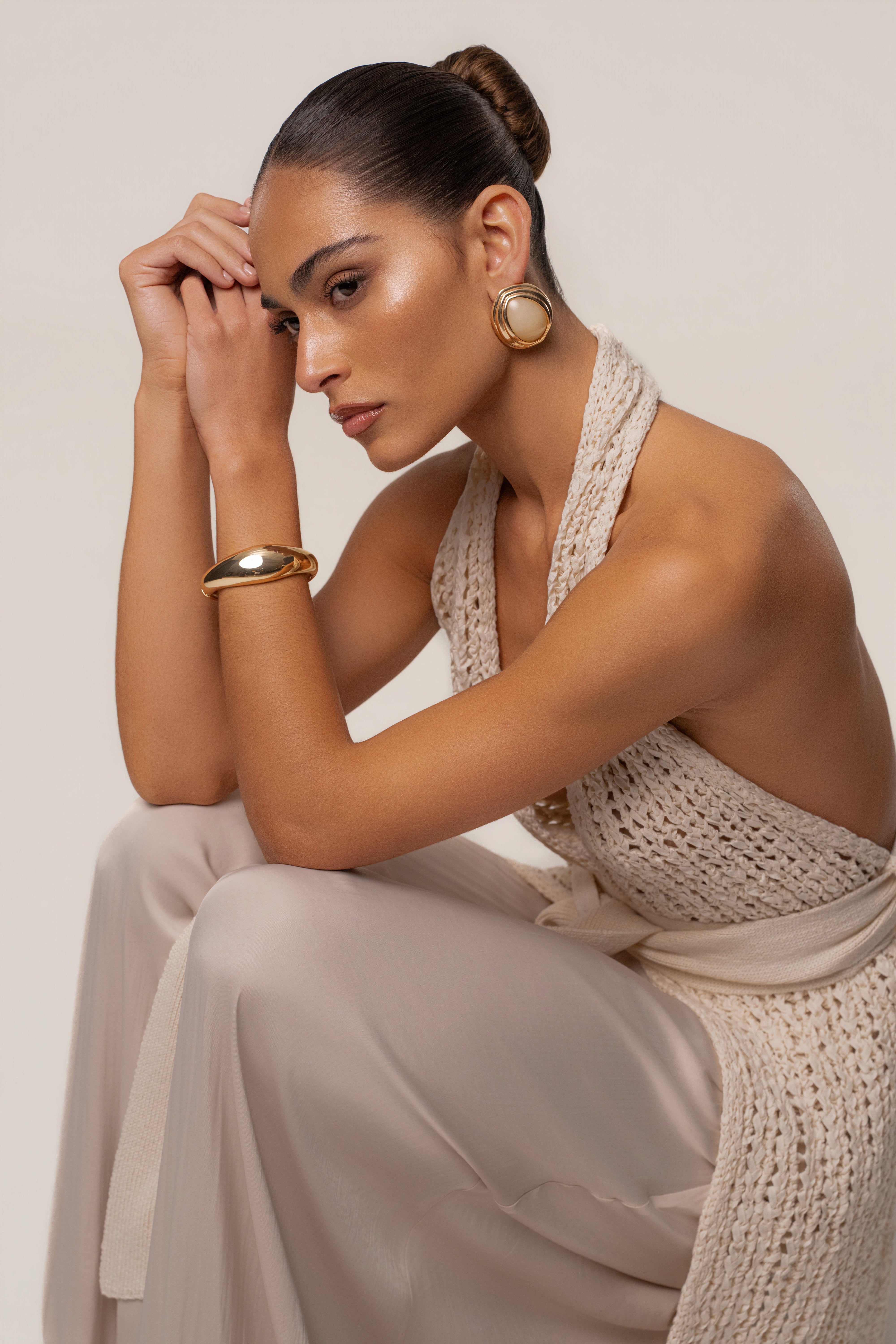 Ivory Inner Glow Stone Earrings - JLUXLABEL
