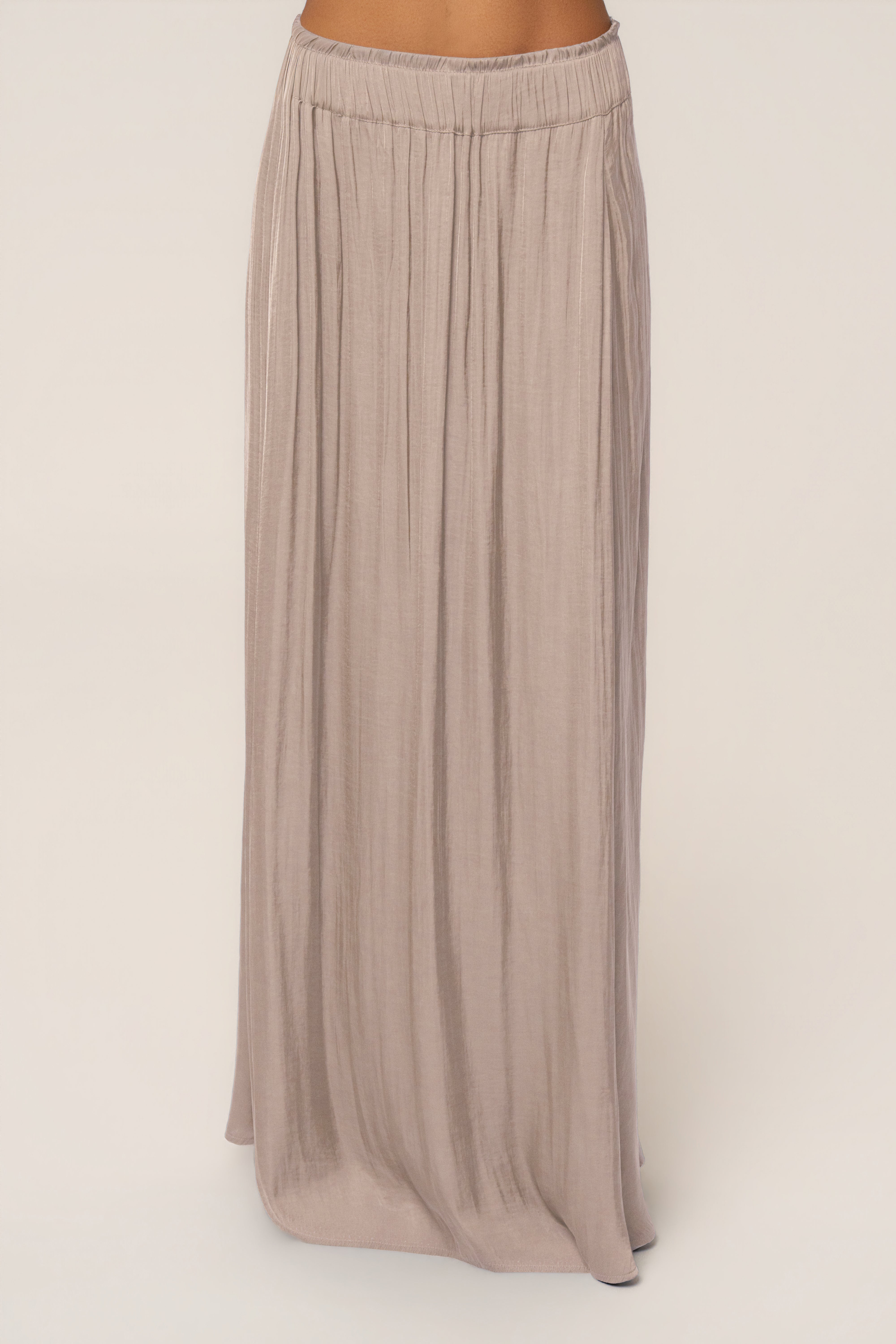 Beige River Satin Maxi Skirt - JLUXLABEL
