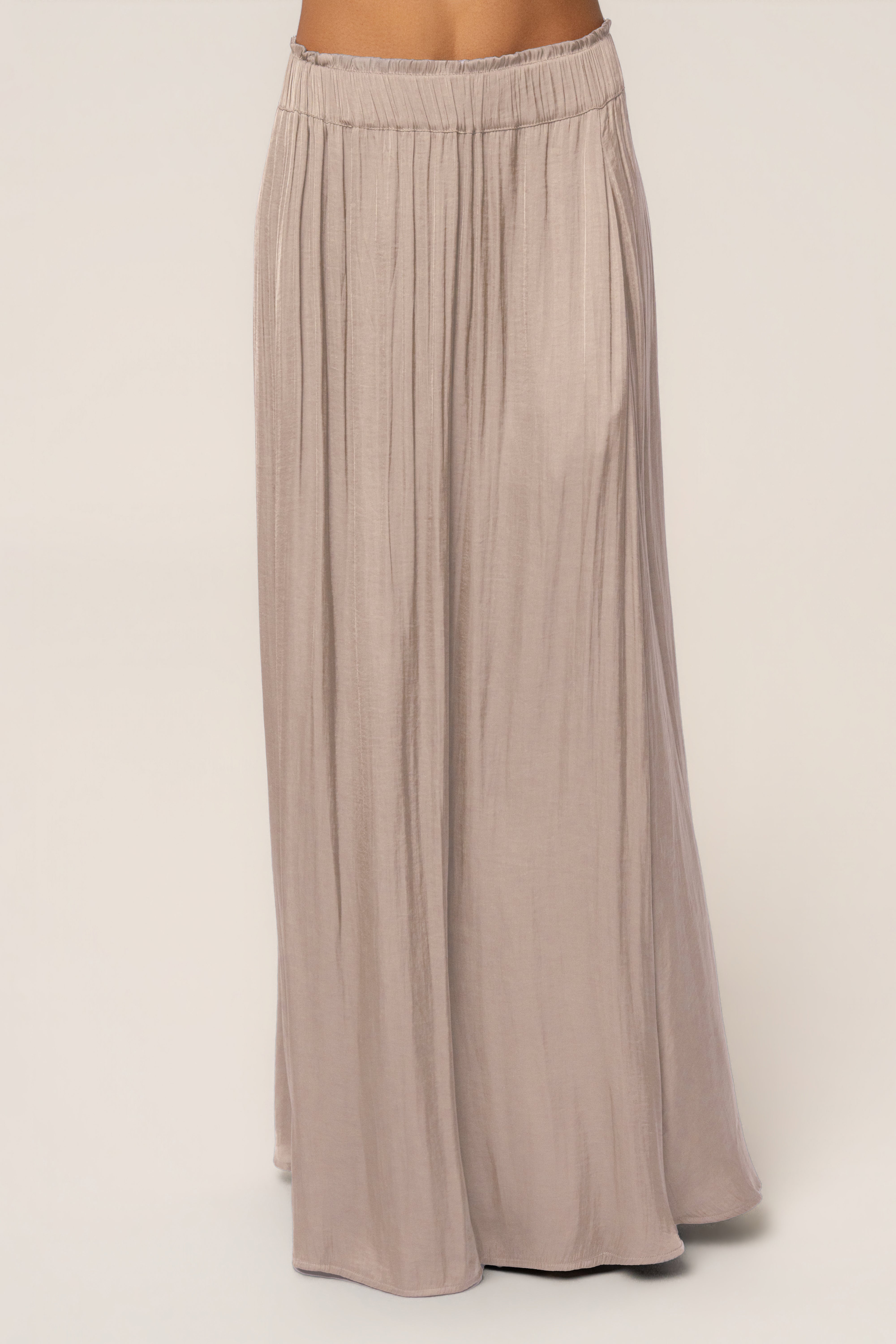 Beige River Satin Maxi Skirt - JLUXLABEL