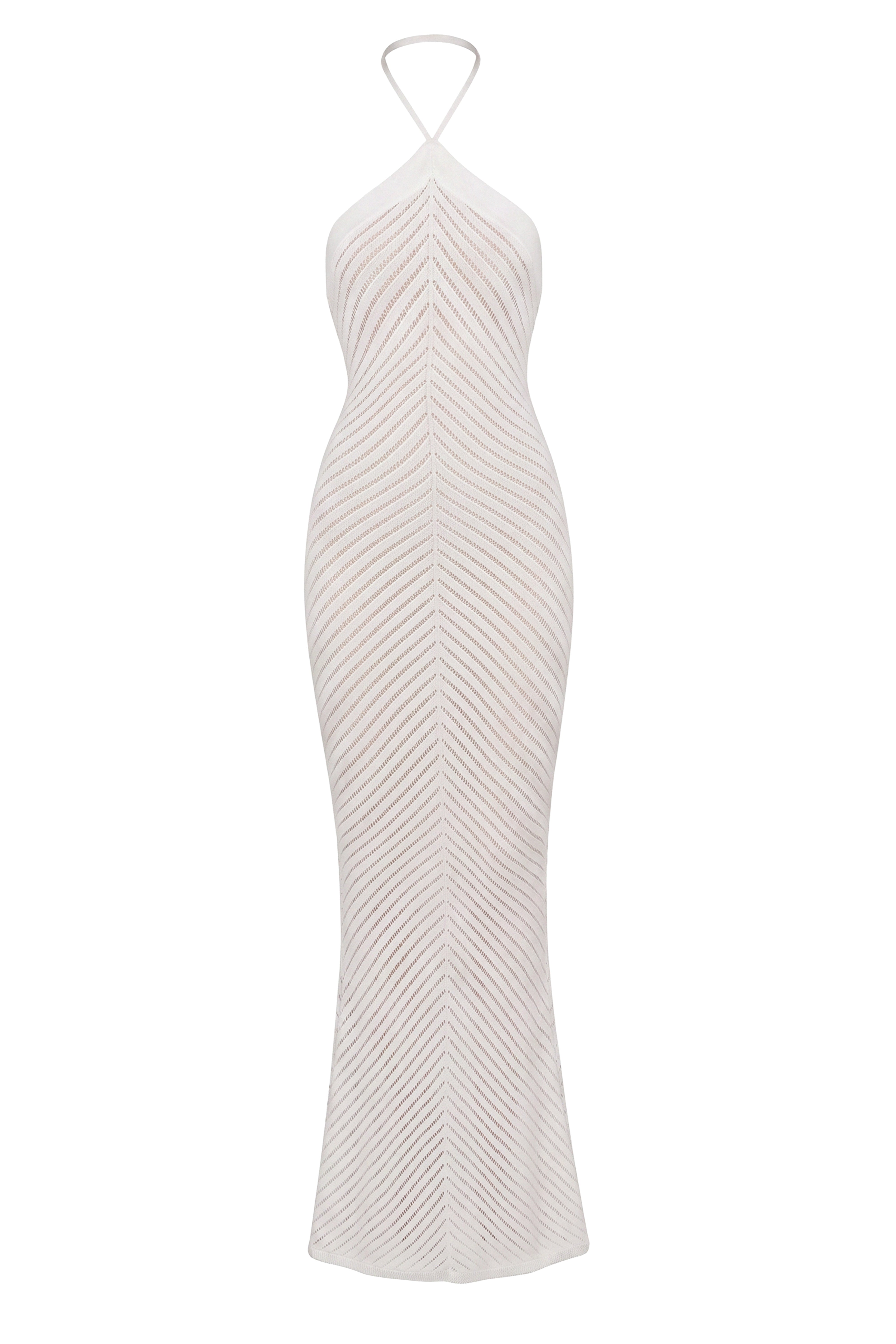 White Late Hour Halter Maxi Dress - JLUXLABEL