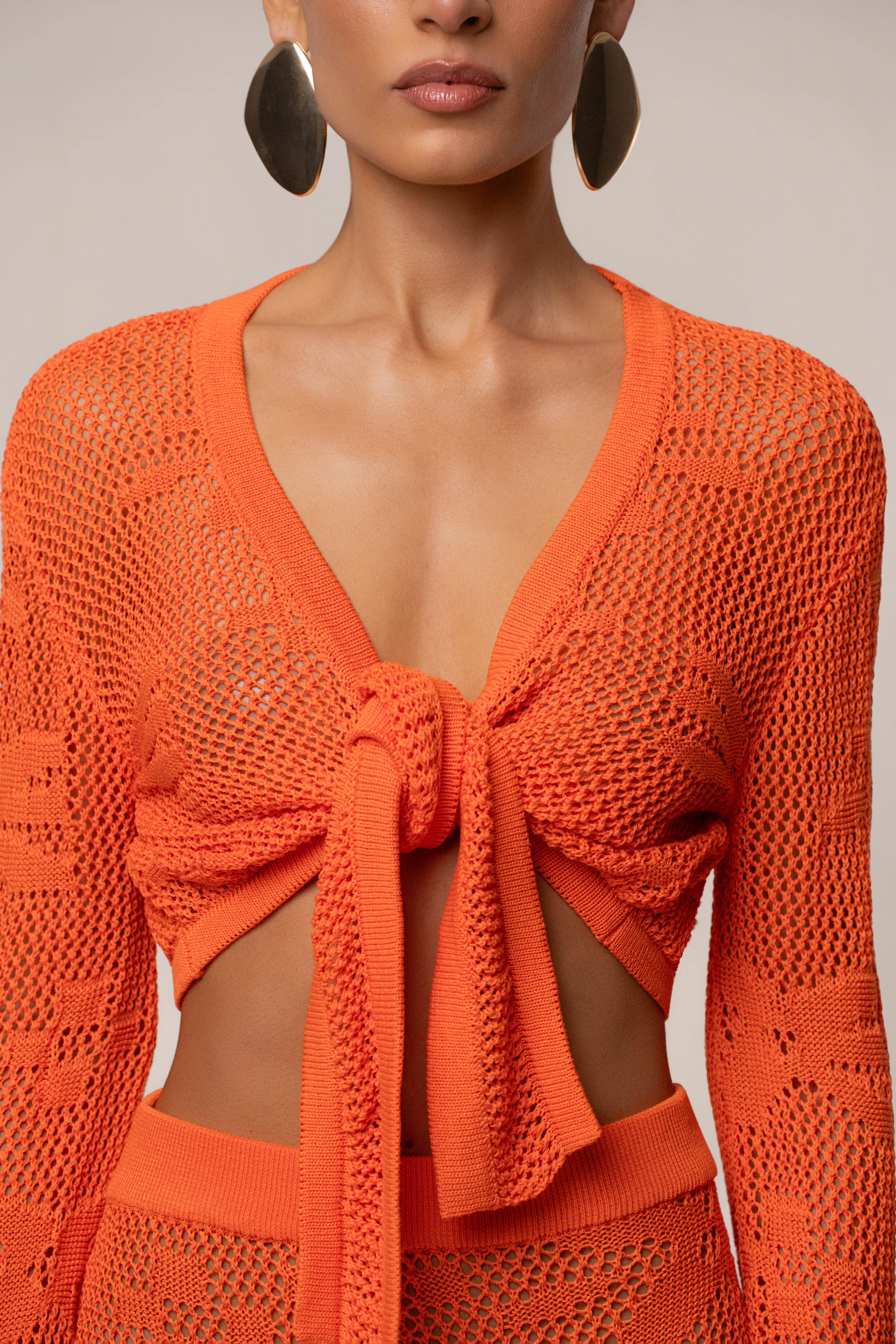 Orange Marbella Crochet Skirt Set - JLUXLABEL