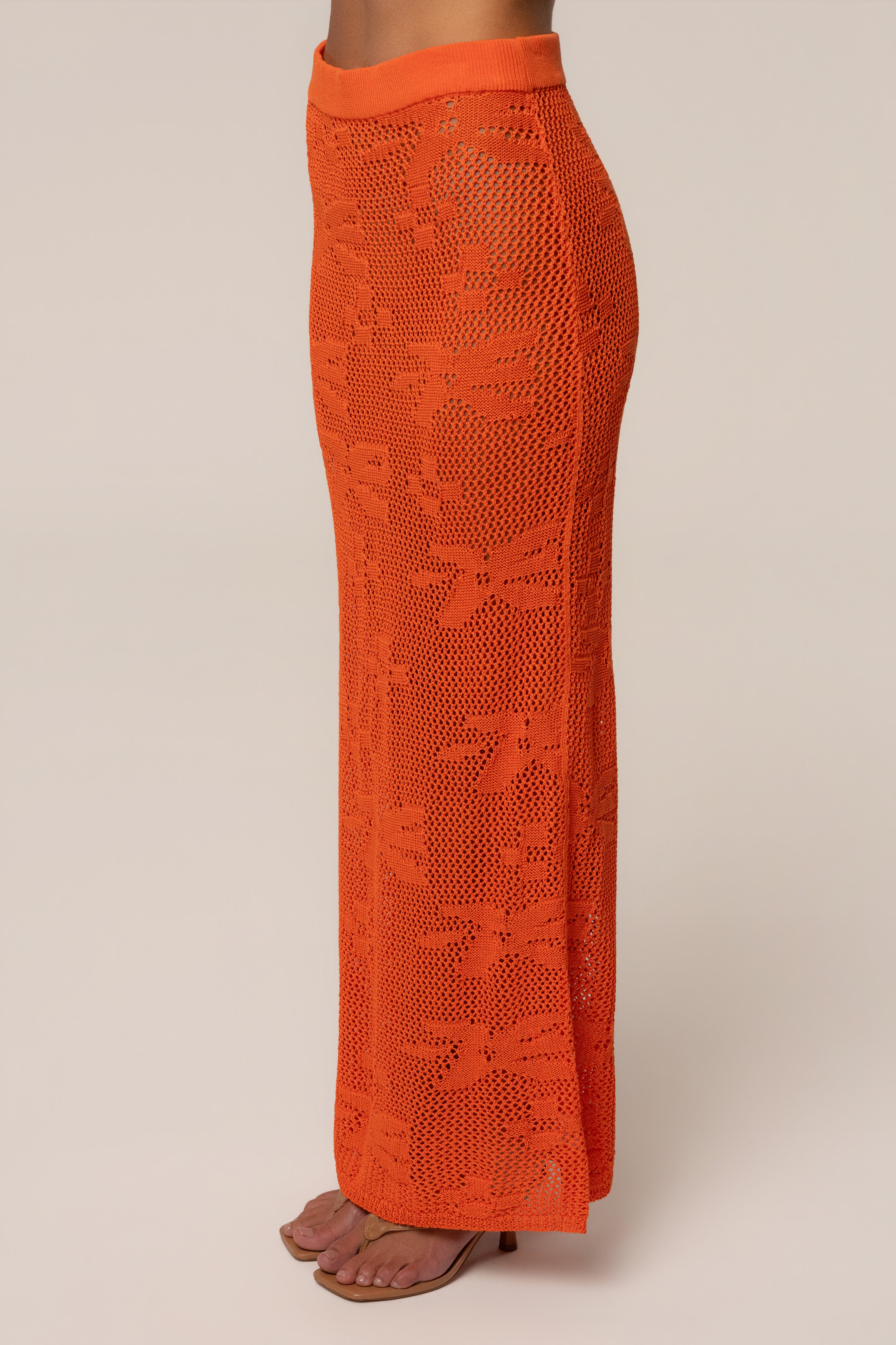 Orange Marbella Crochet Skirt Set - JLUXLABEL