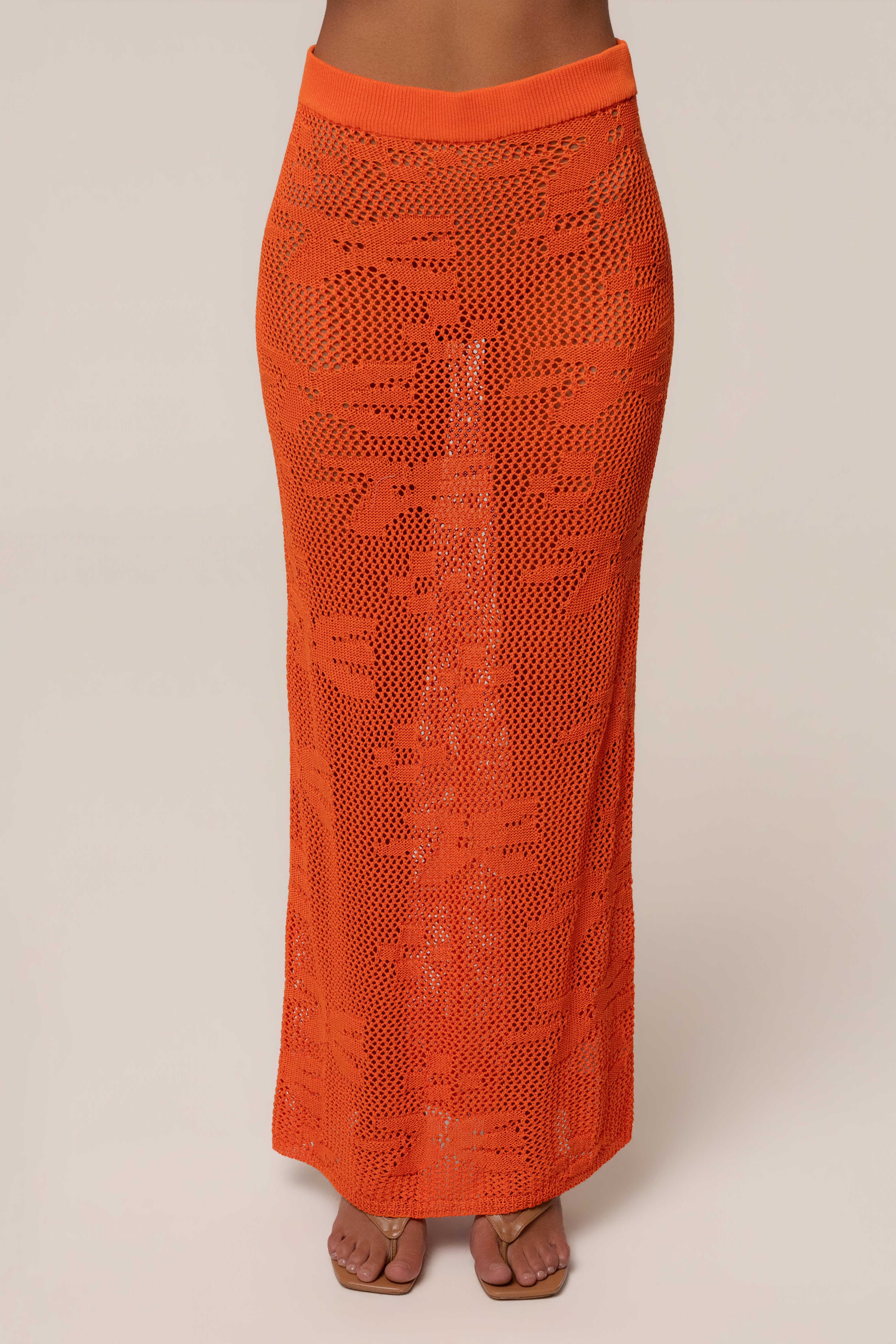 Orange Marbella Crochet Skirt Set - JLUXLABEL