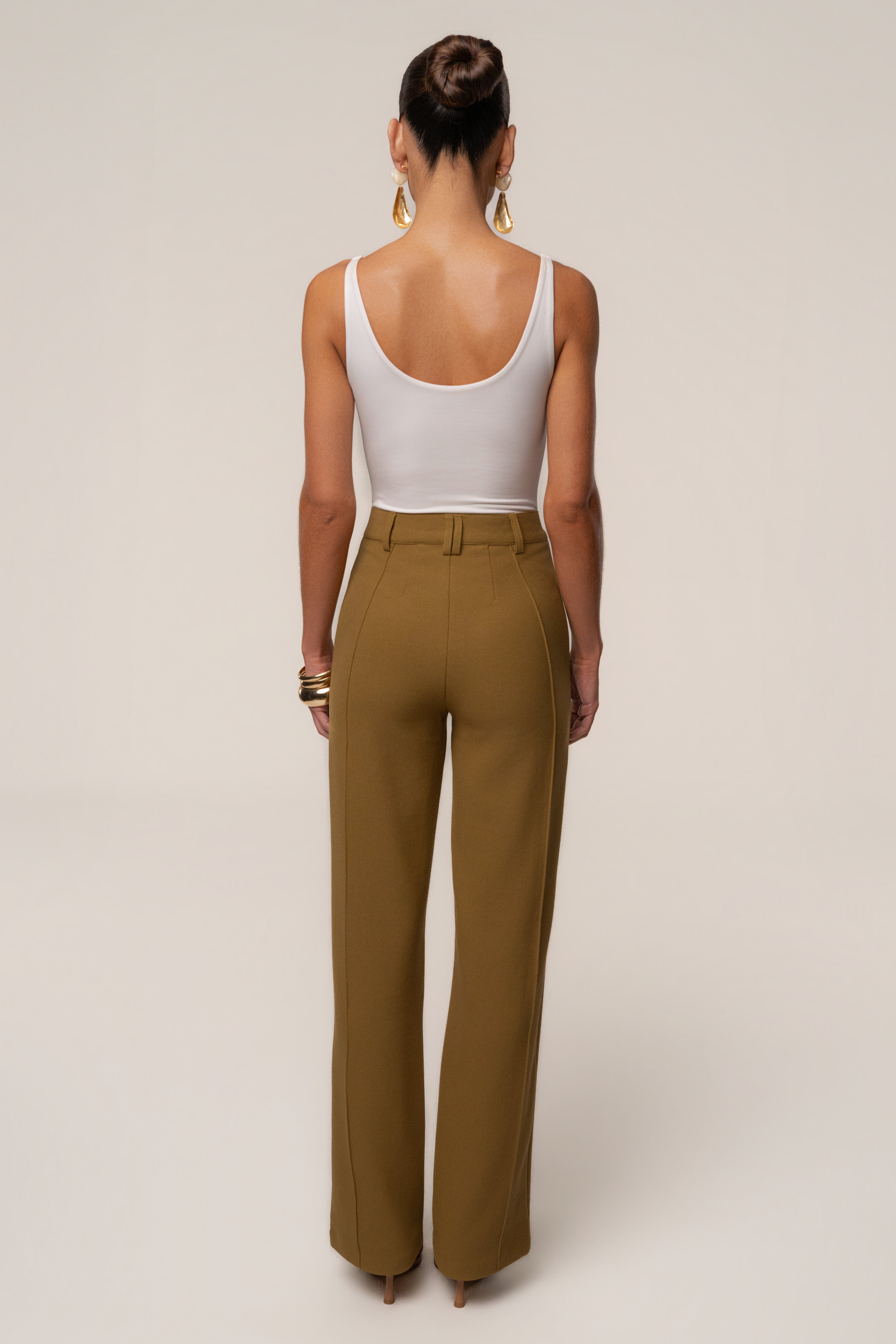 Olive Arlette Trousers - JLUXLABEL
