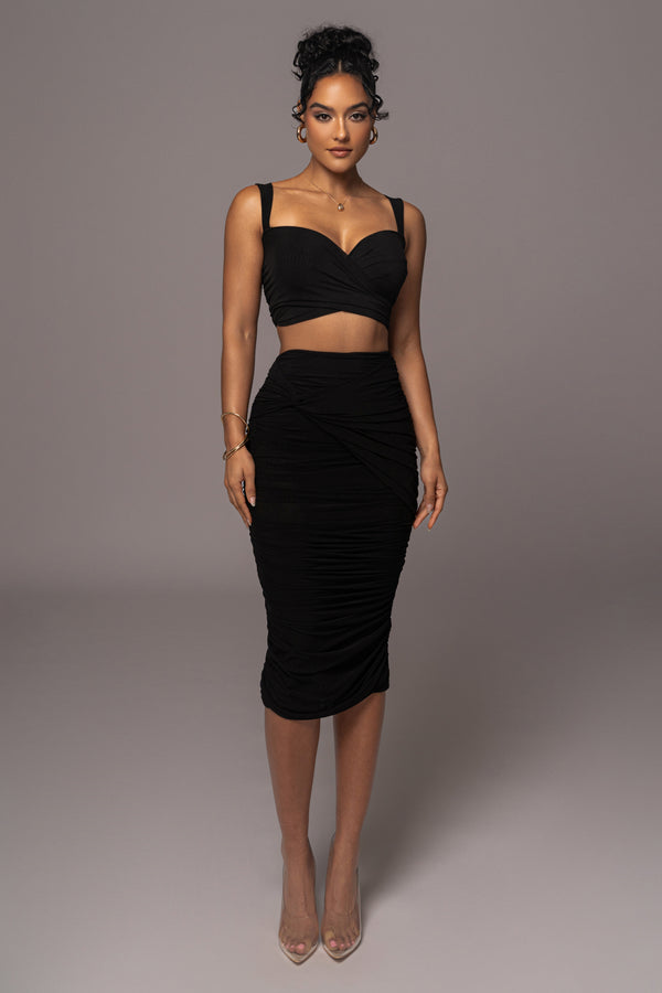 Black Extend Your Stay Skirt Set - JLUXLABEL