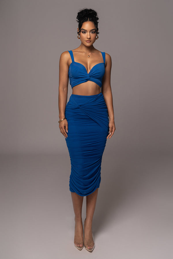 Royal Blue Extend Your Stay Skirt Set - JLUXLABEL