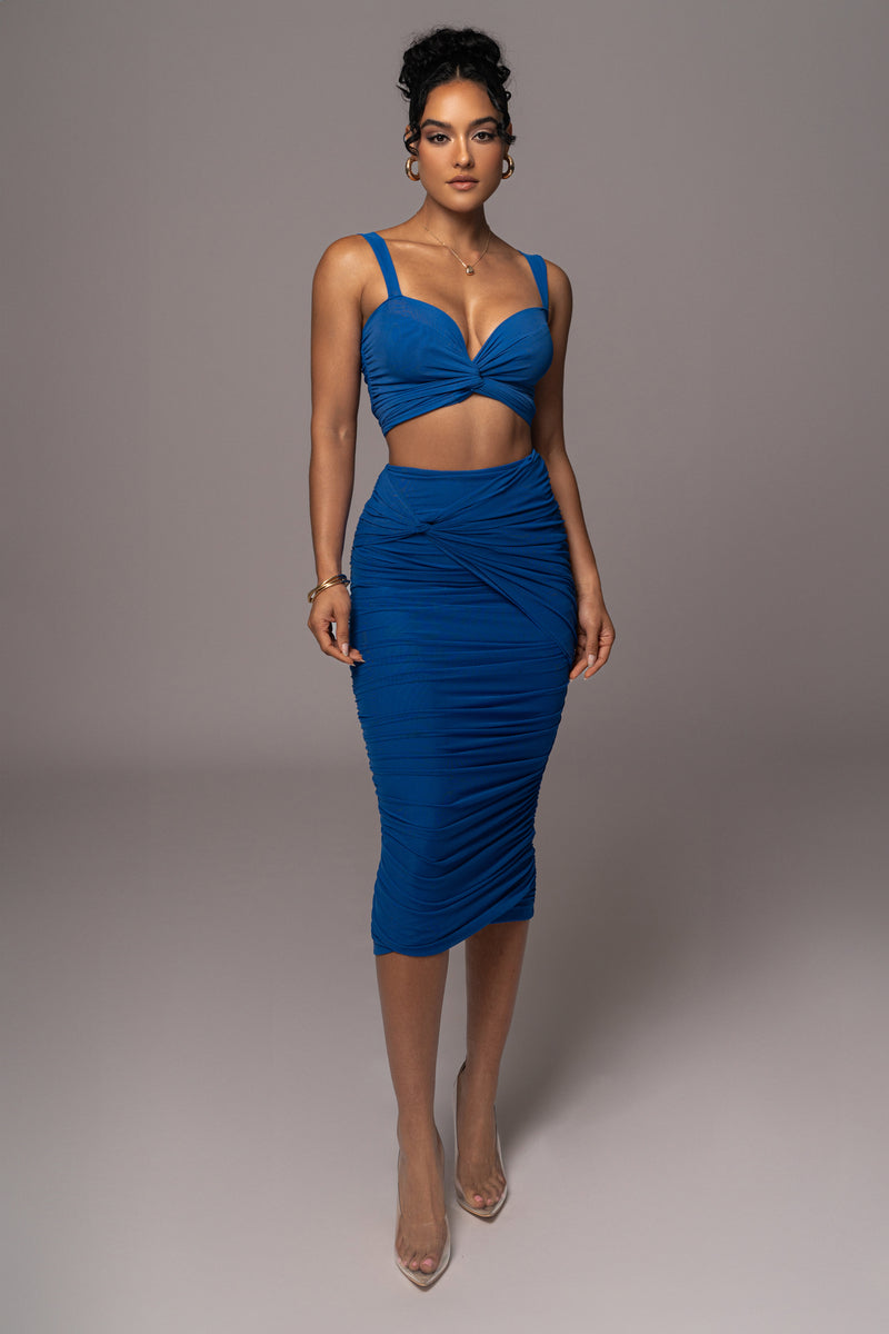 Royal Blue Extend Your Stay Skirt Set - JLUXLABEL