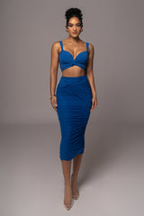 Royal Blue Extend Your Stay Skirt Set - JLUXLABEL