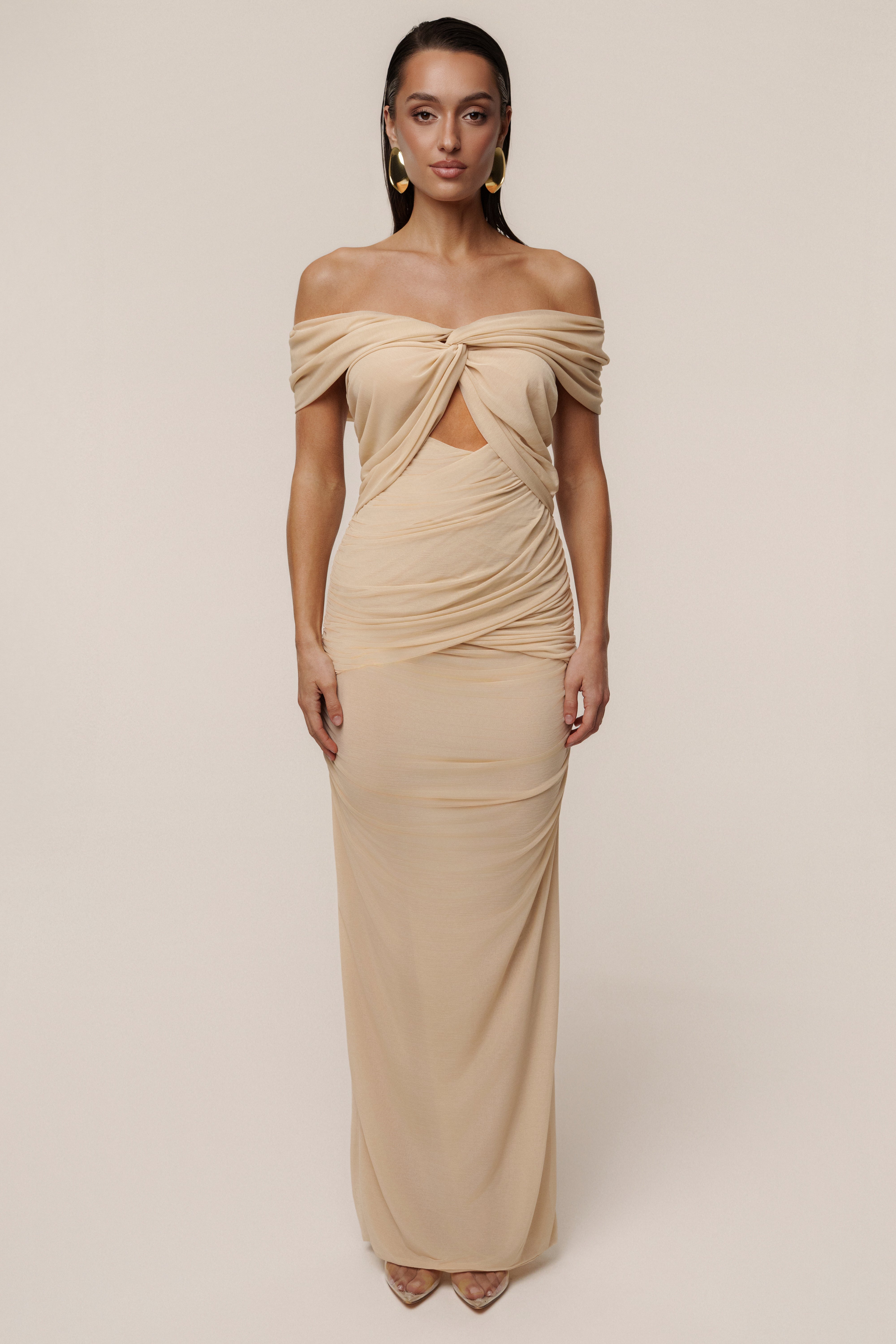 Ivory Alessandra Off Shoulder Maxi Dress Ivory Alessandra Off Shoulder Maxi Dress