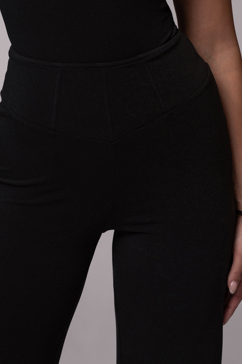 Black Effortless High Waist Pants