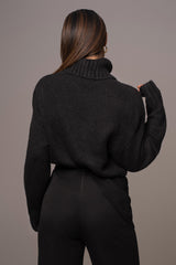 Black Beginnings Sweater Knit  Turtleneck - JLUXLABEL