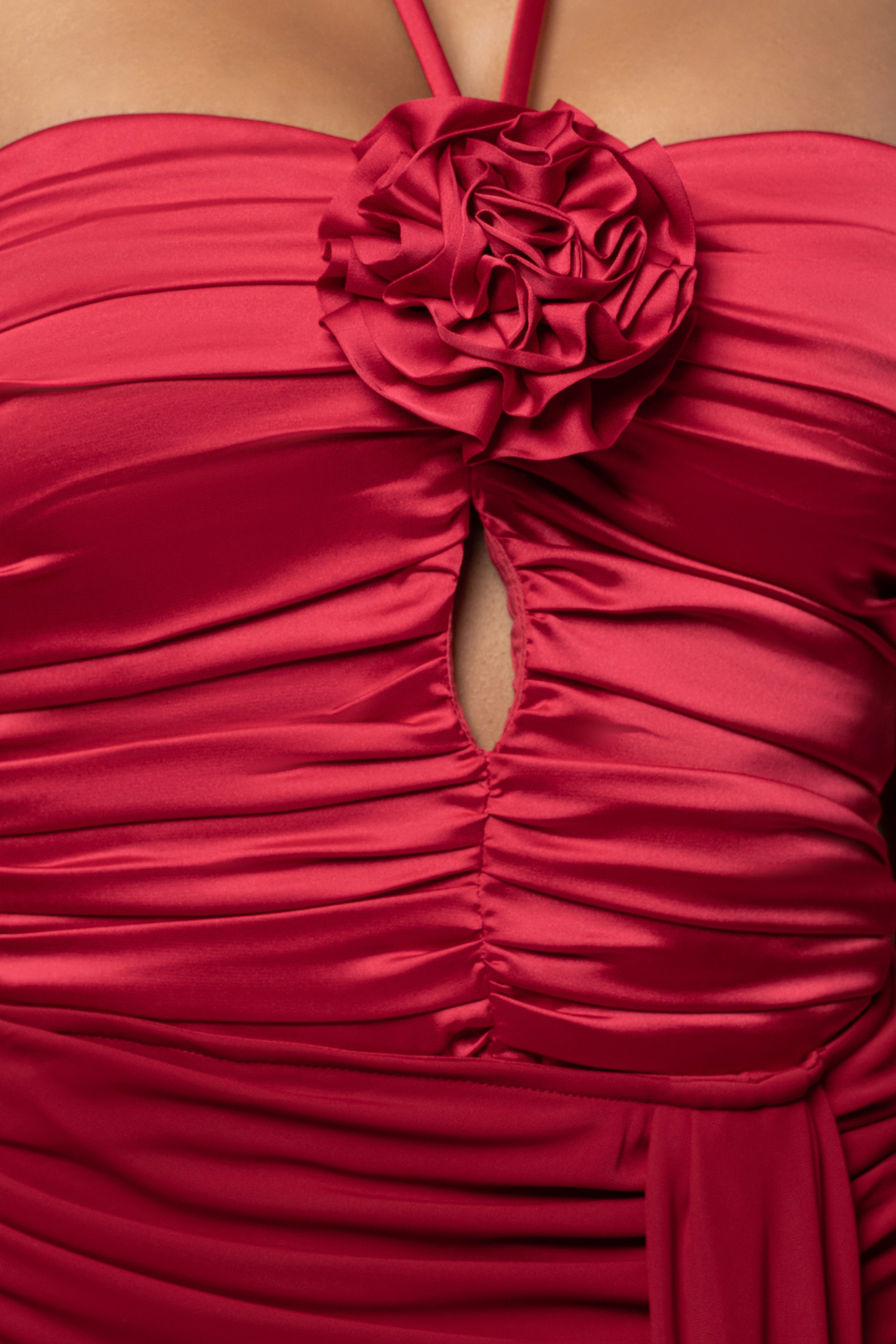 Red Rosette Halter Top - JLUXLABEL