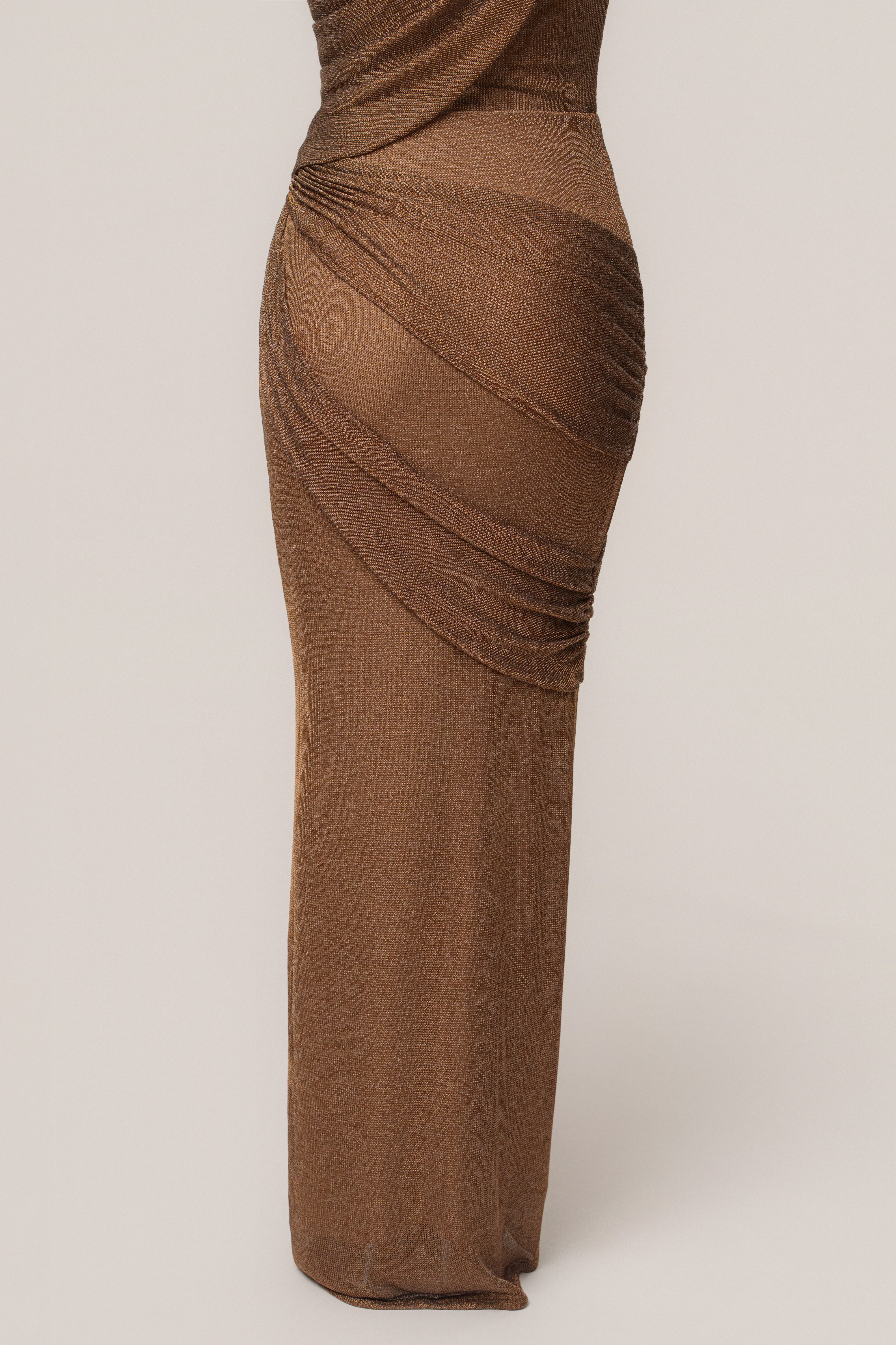 Bronze Opulent Metallic Maxi Skirt