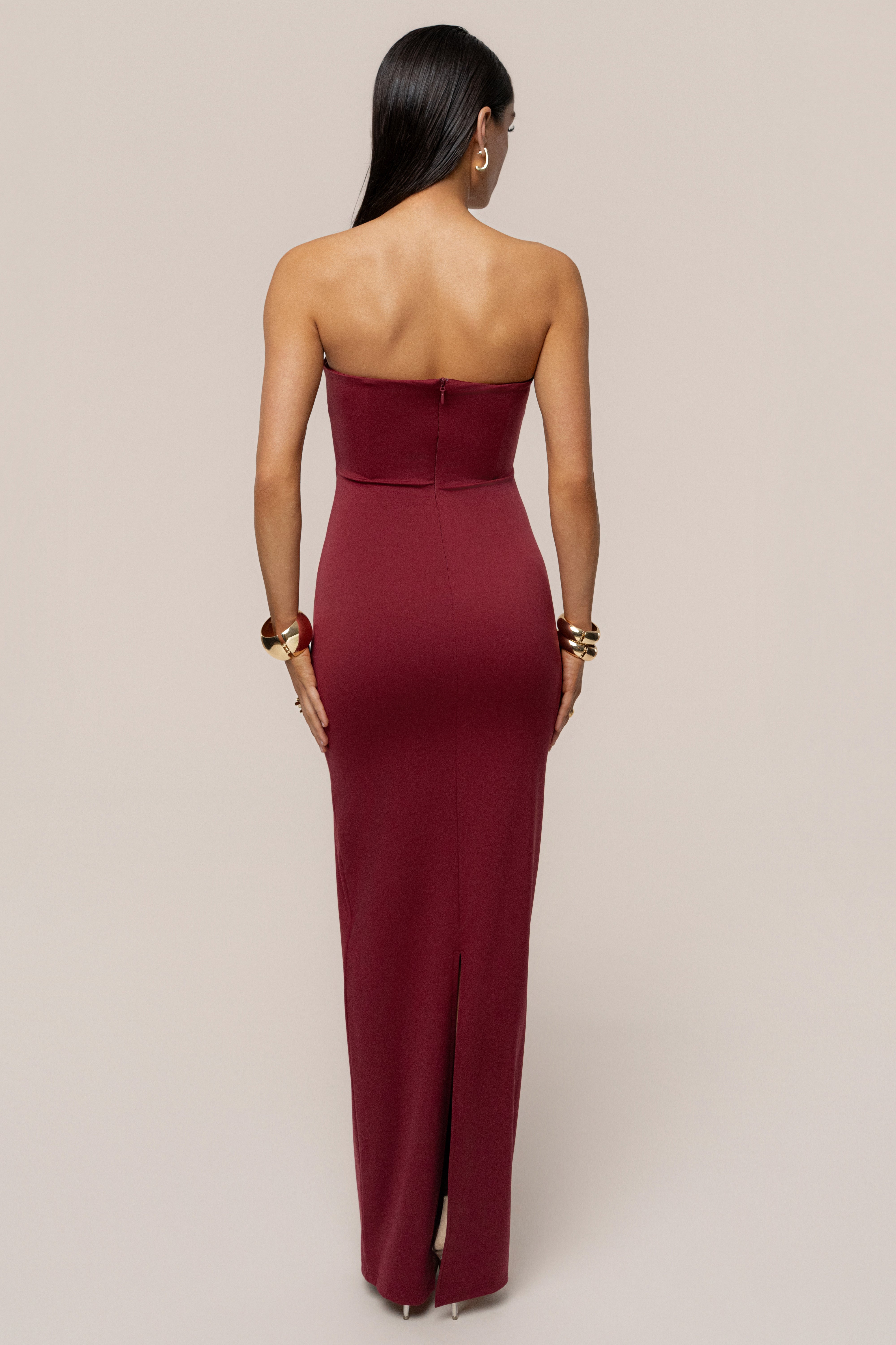 Burgundy Midnight Illusion Maxi Gown - JLUXLABEL