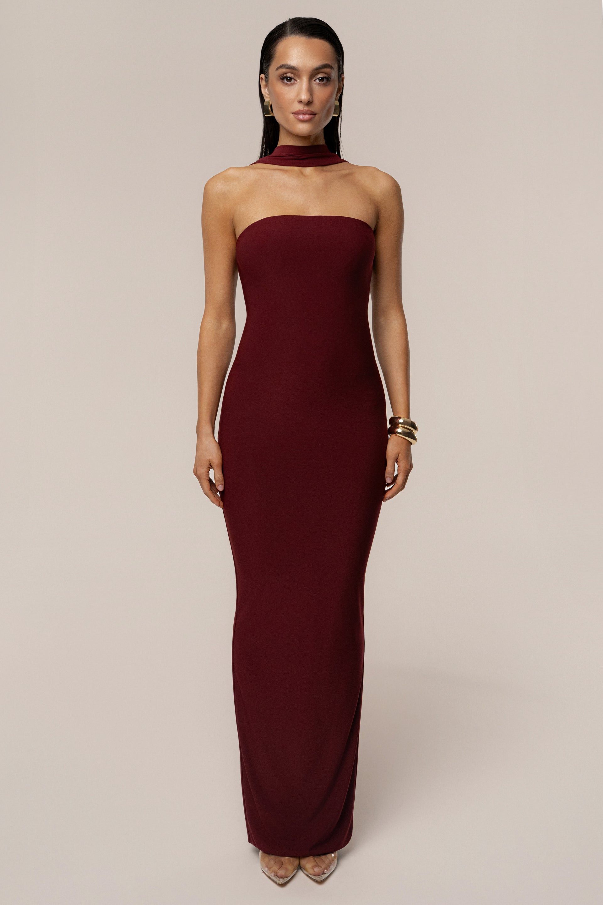 Club L London | Angelie Bandeau Bodycon Maxi Dress