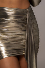 Gold Calix Metallic Skirt - JLUXLABEL
