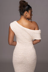 Cream Shayna Knit Maxi Dress - JLUXLABEL