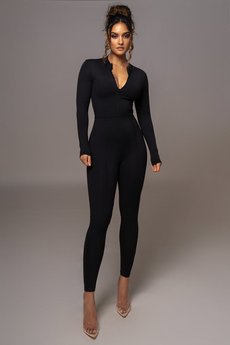 Black Galilea High Neck Jumpsuit - JLUXLABEL