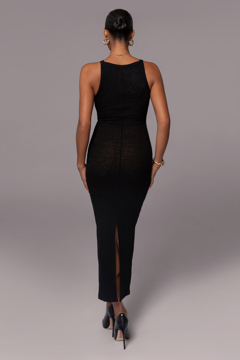 Black Back To You Maxi Dress