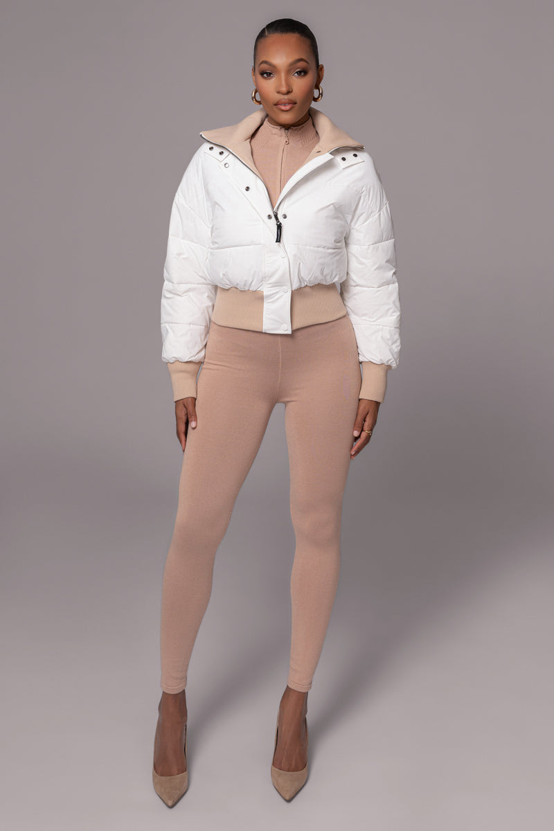 White Stassie Ribbed Jacket