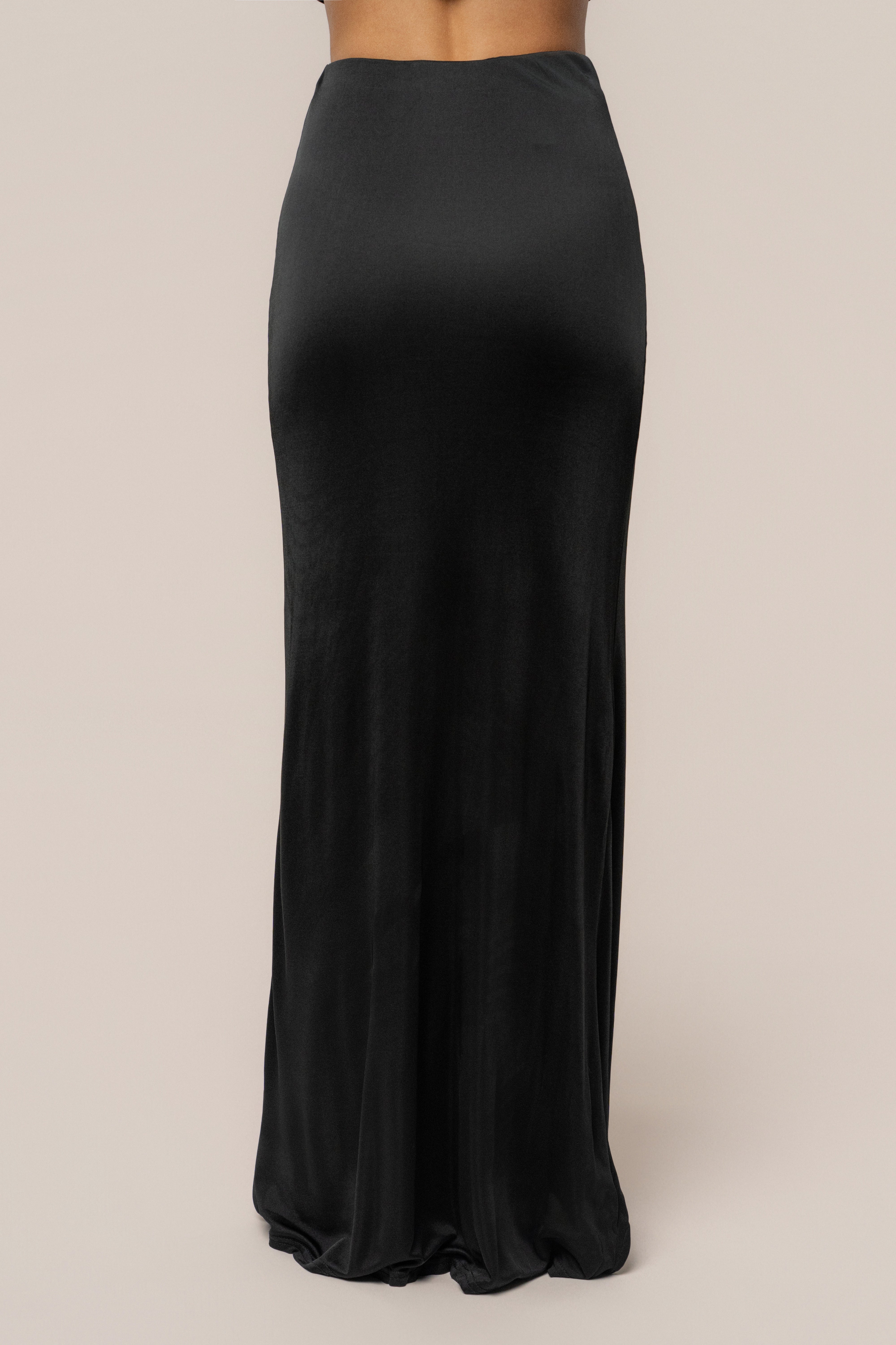 Black Ultra High Waist Maxi Skirt