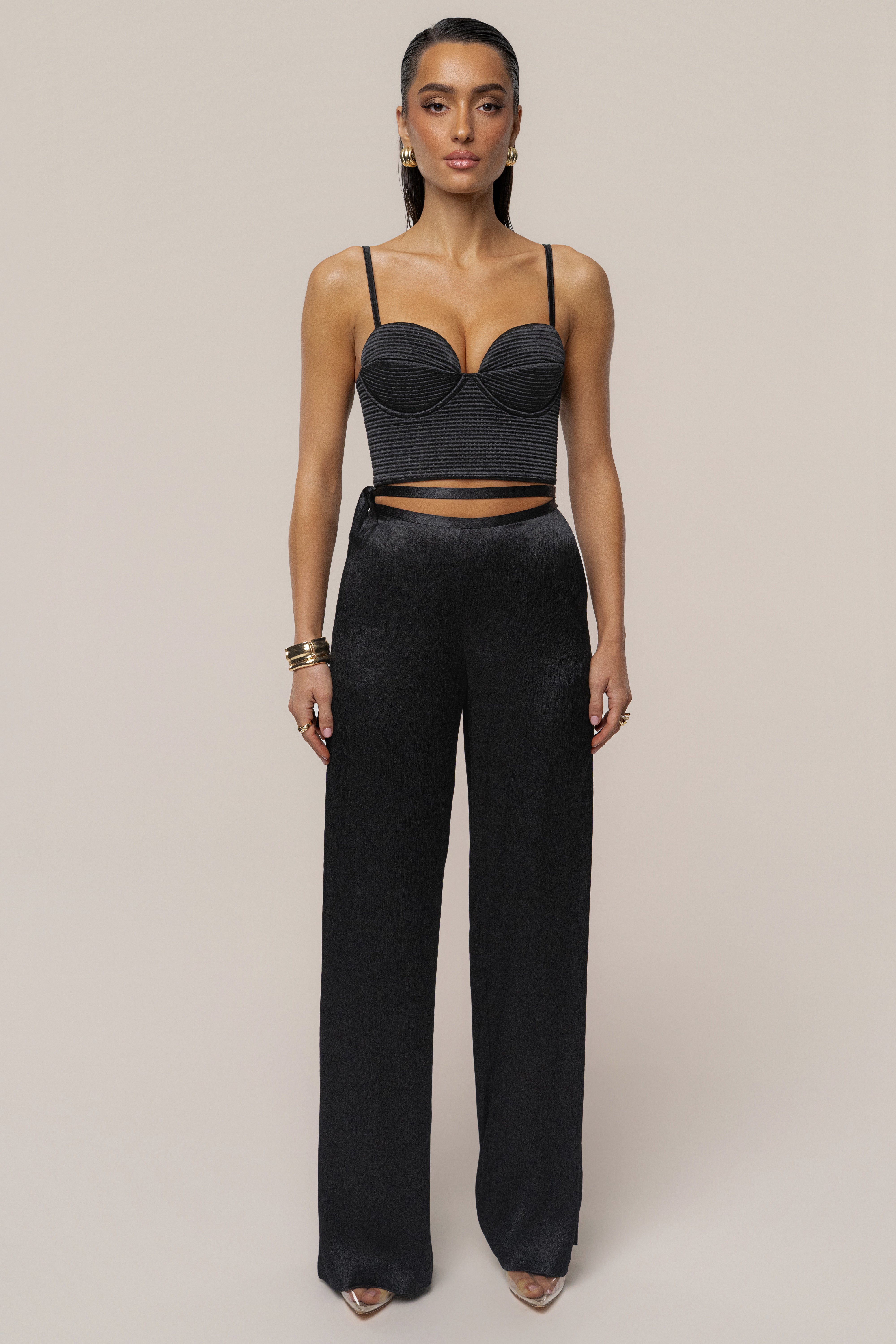 Bustier texturé Thalia noir