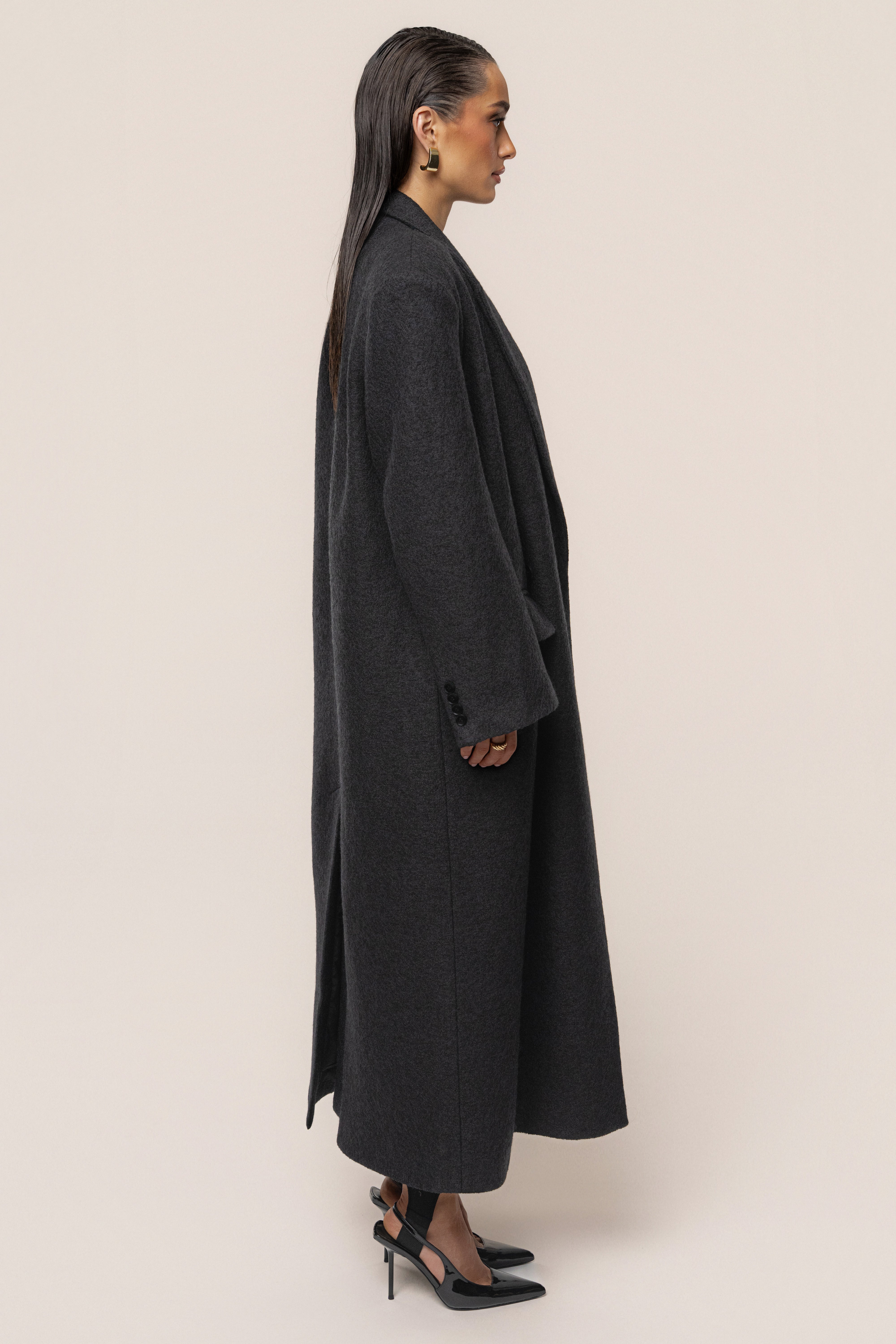 Black Oversize Double Breasted Coat