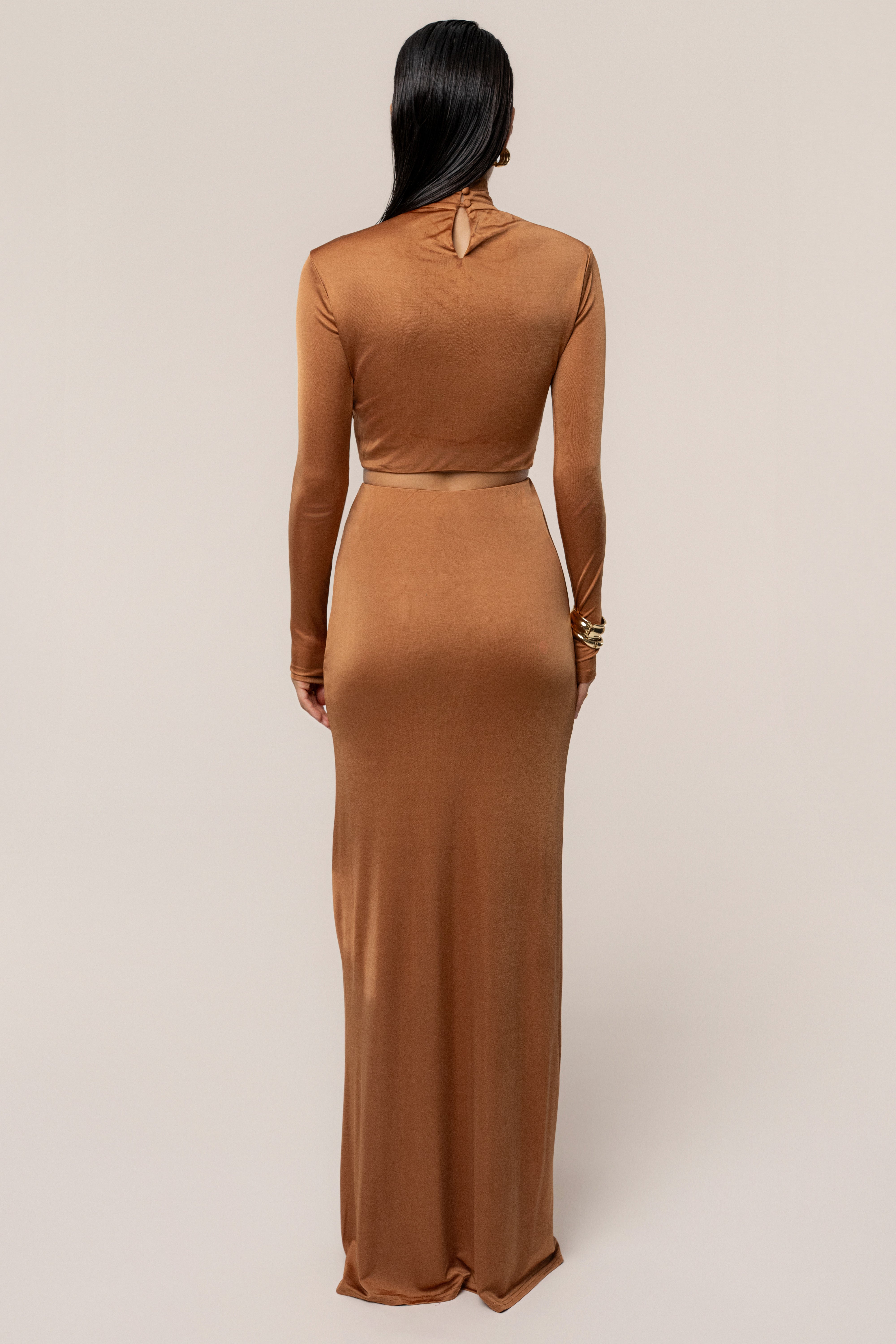 Copper Ultra High Waist Maxi Skirt