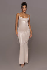 Champagne Heart of Gold Maxi Dress - JLUXLABEL