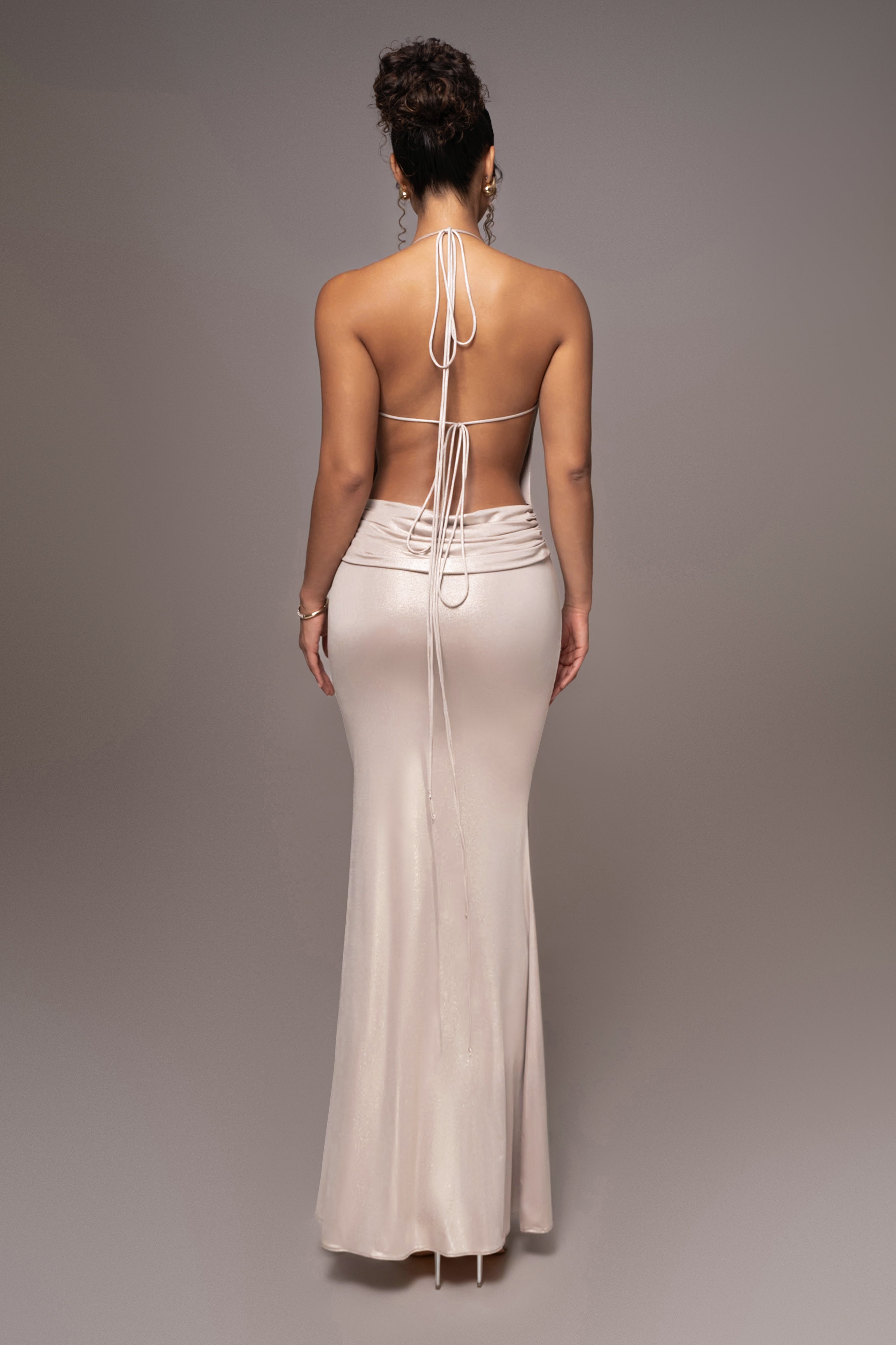 Champagne Heart of Gold Maxi Dress - JLUXLABEL