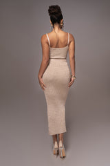 Beige Palace Sequin Skirt Set - JLUXLABEL