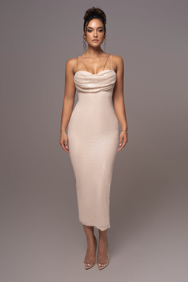 Ivory Femme Drape Maxi Dress