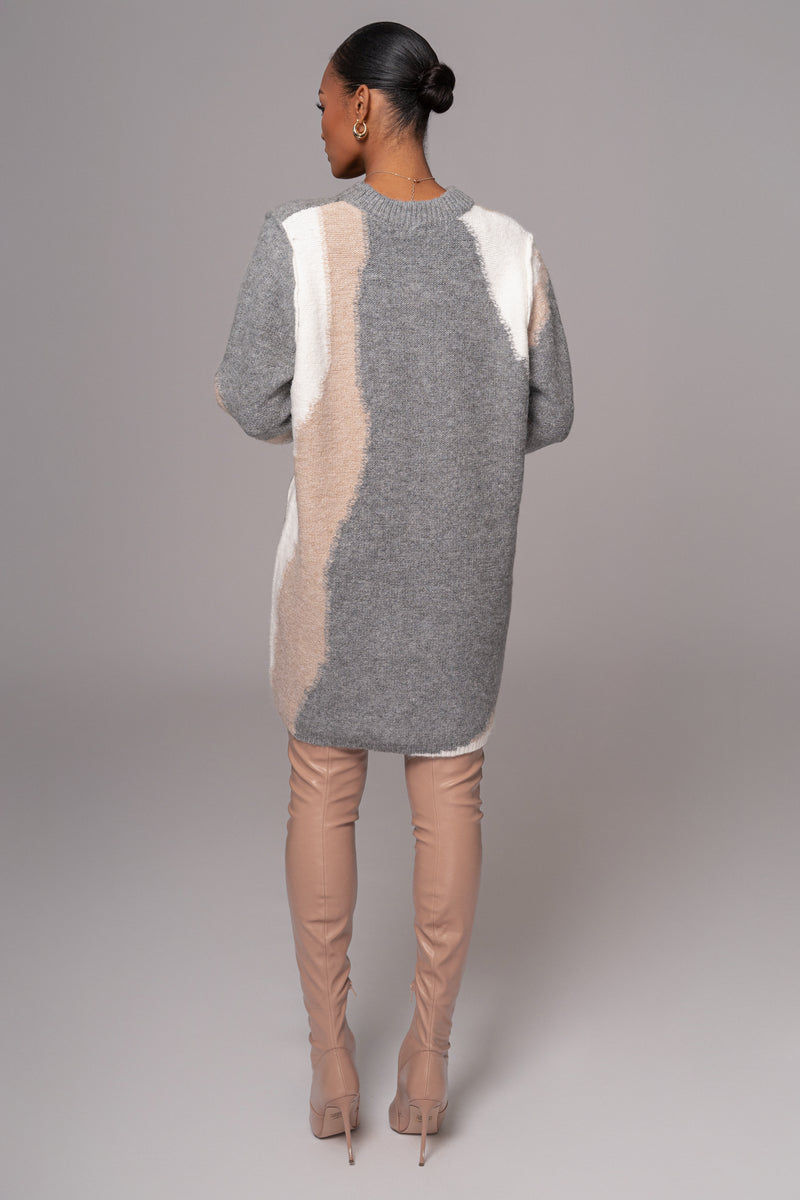 Grey Tash Sweater Knit Dress