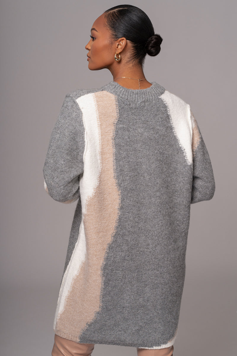 Grey Tash Sweater Knit Dress