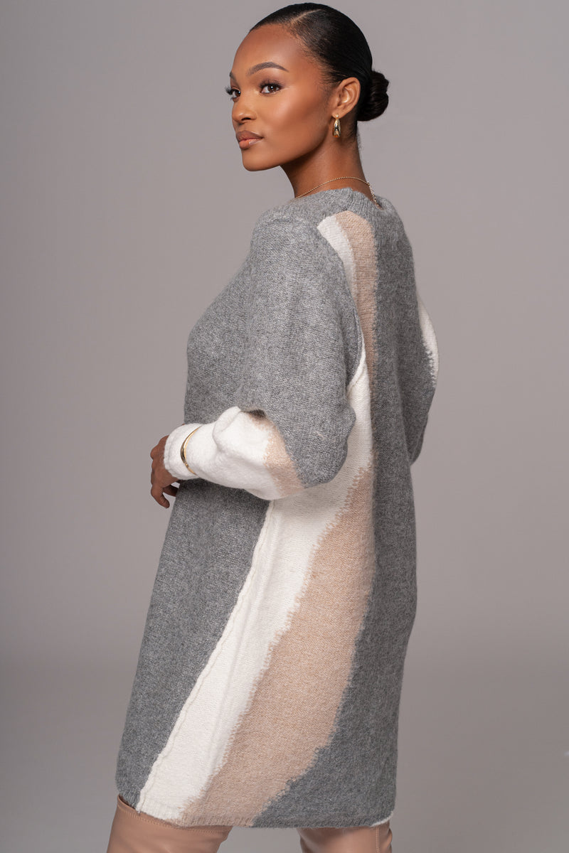 Grey Tash Sweater Knit Dress