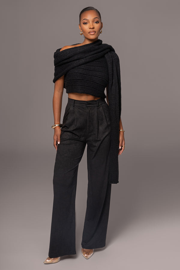 Black Classic High Rise Trousers