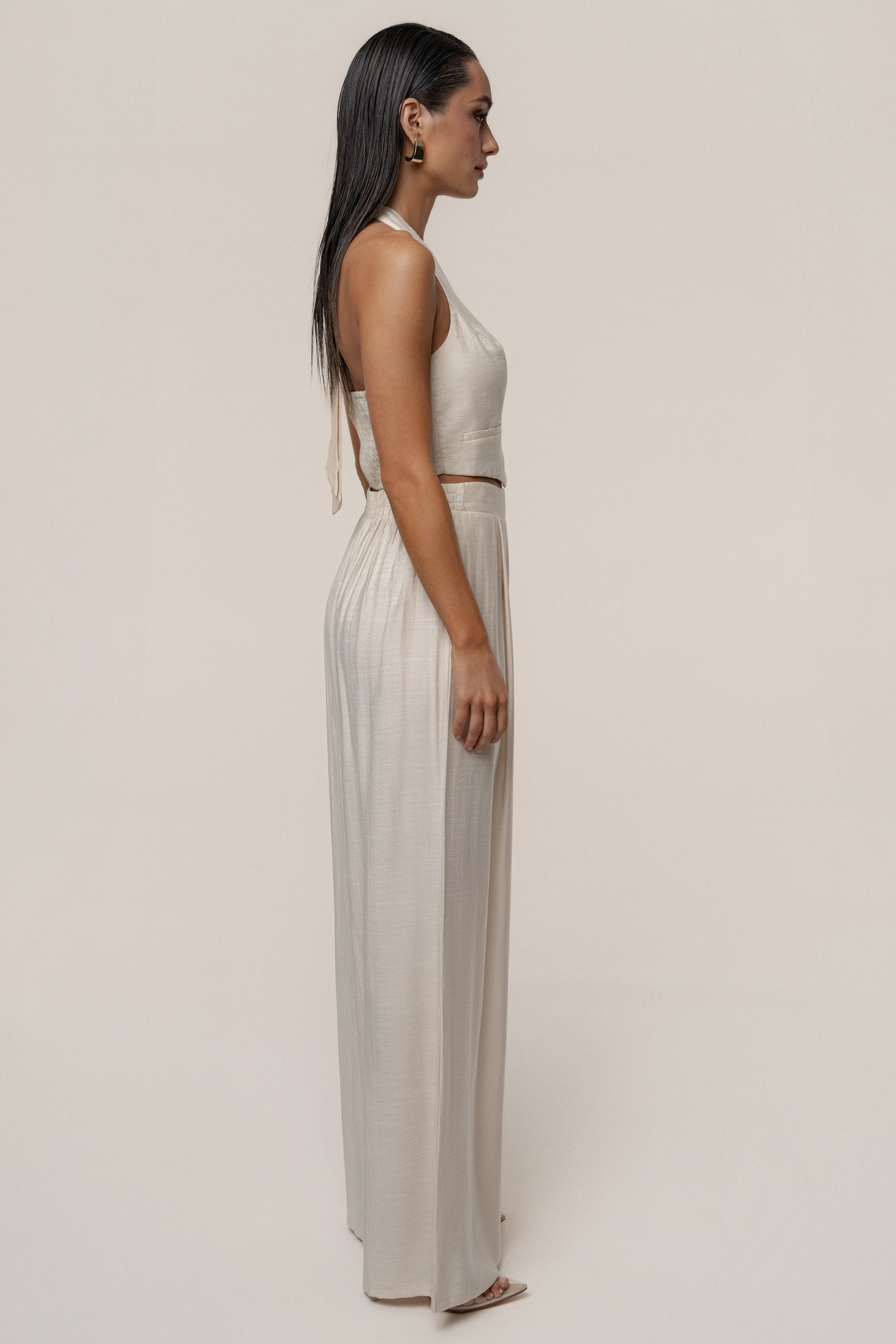 Cream Tropical Daze Pant Set