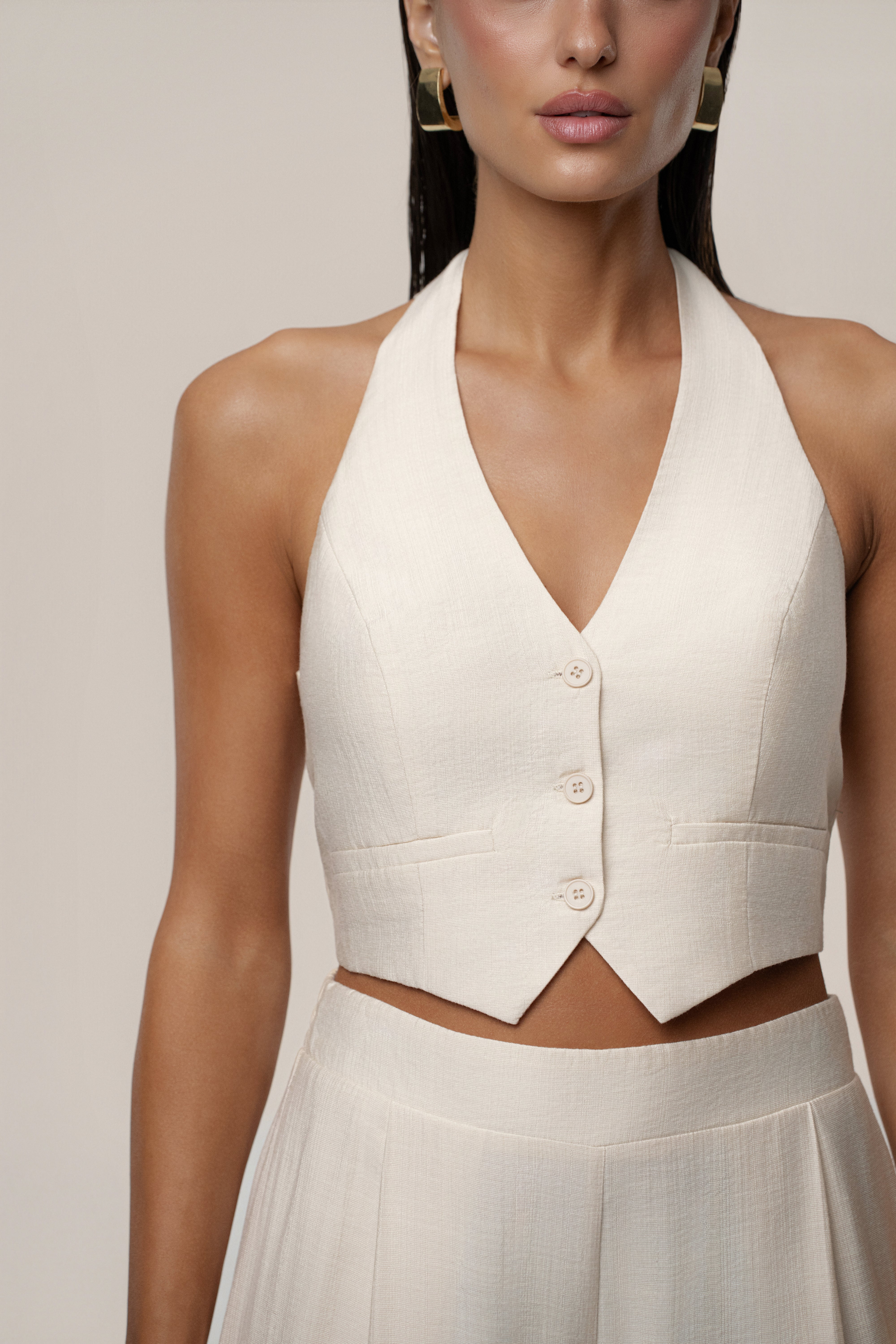 Cream Tropical Daze Pant Set