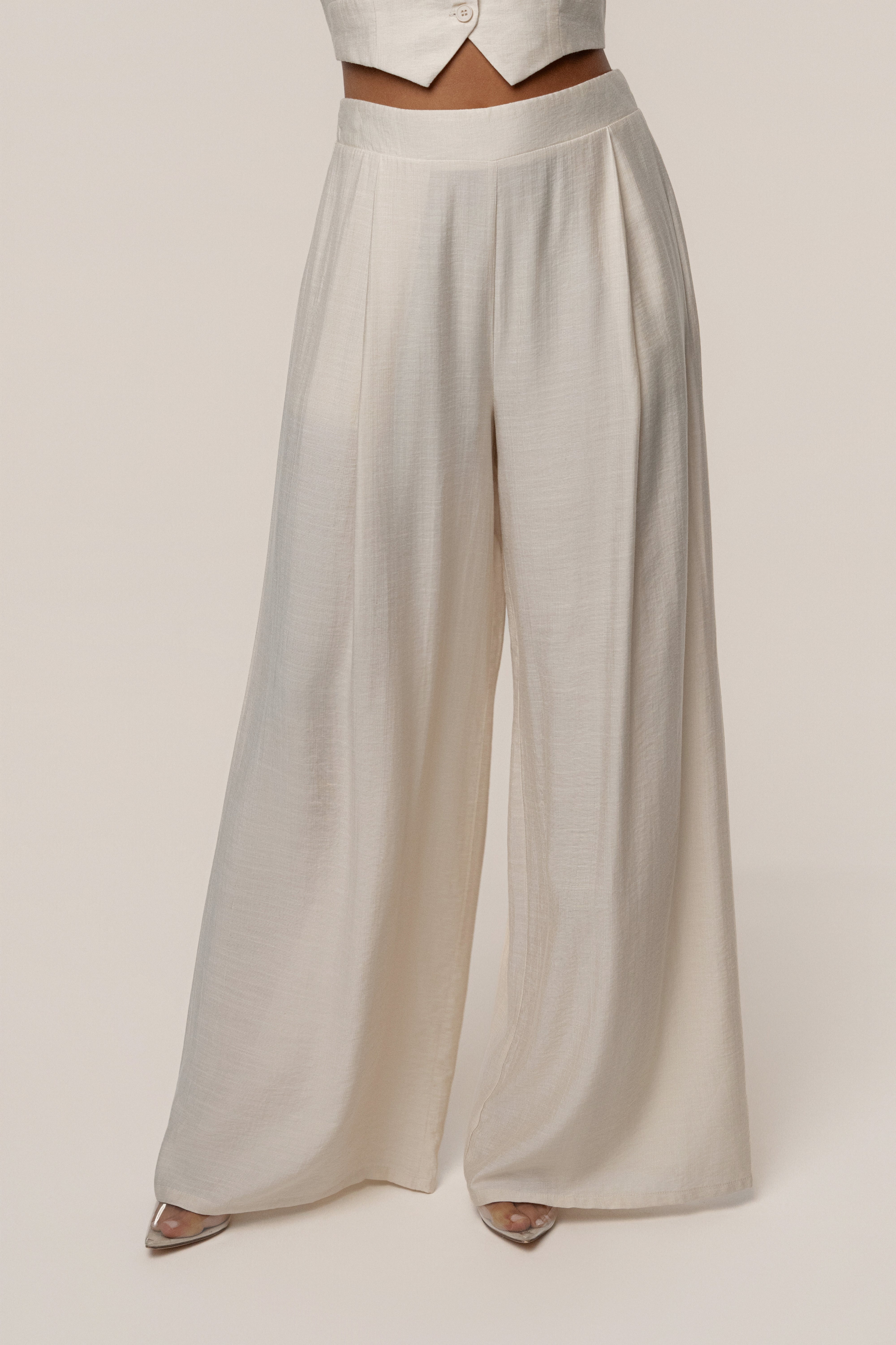 Cream Tropical Daze Pant Set