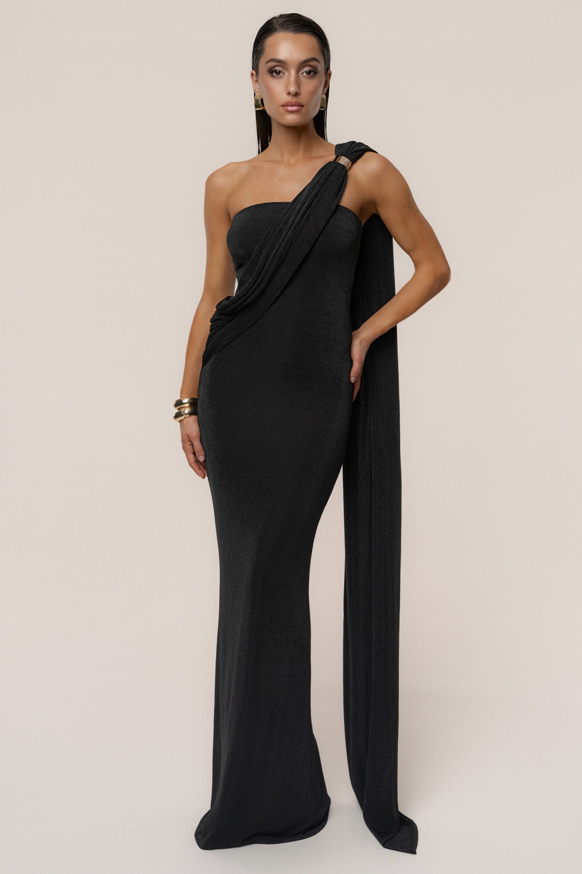 chinese dress ladies Jesselle Off The Shoulder Gown in Black by Elliatt – Giana Rose Couture