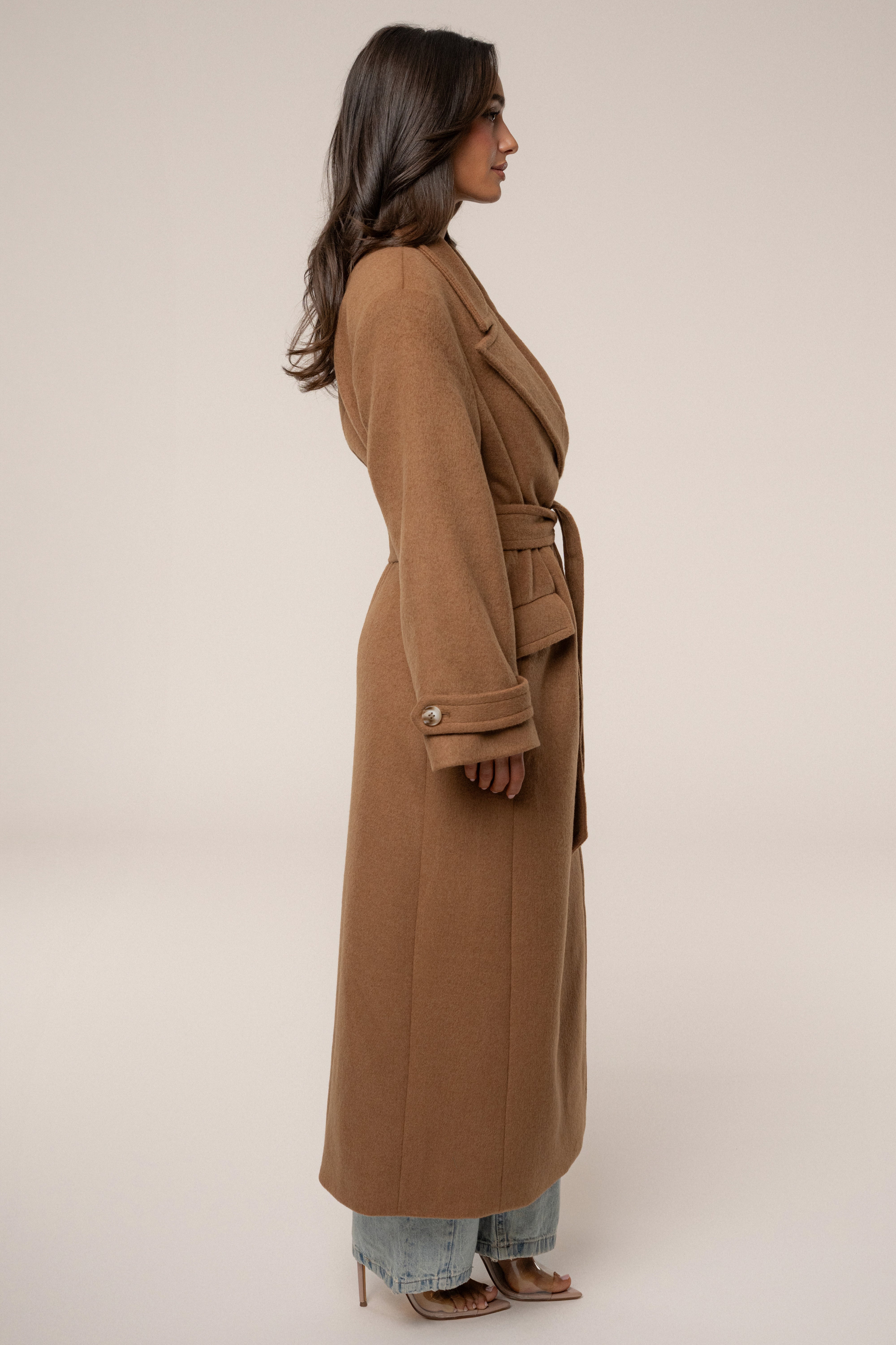 Camel Empire Longline Coat - JLUXLABEL