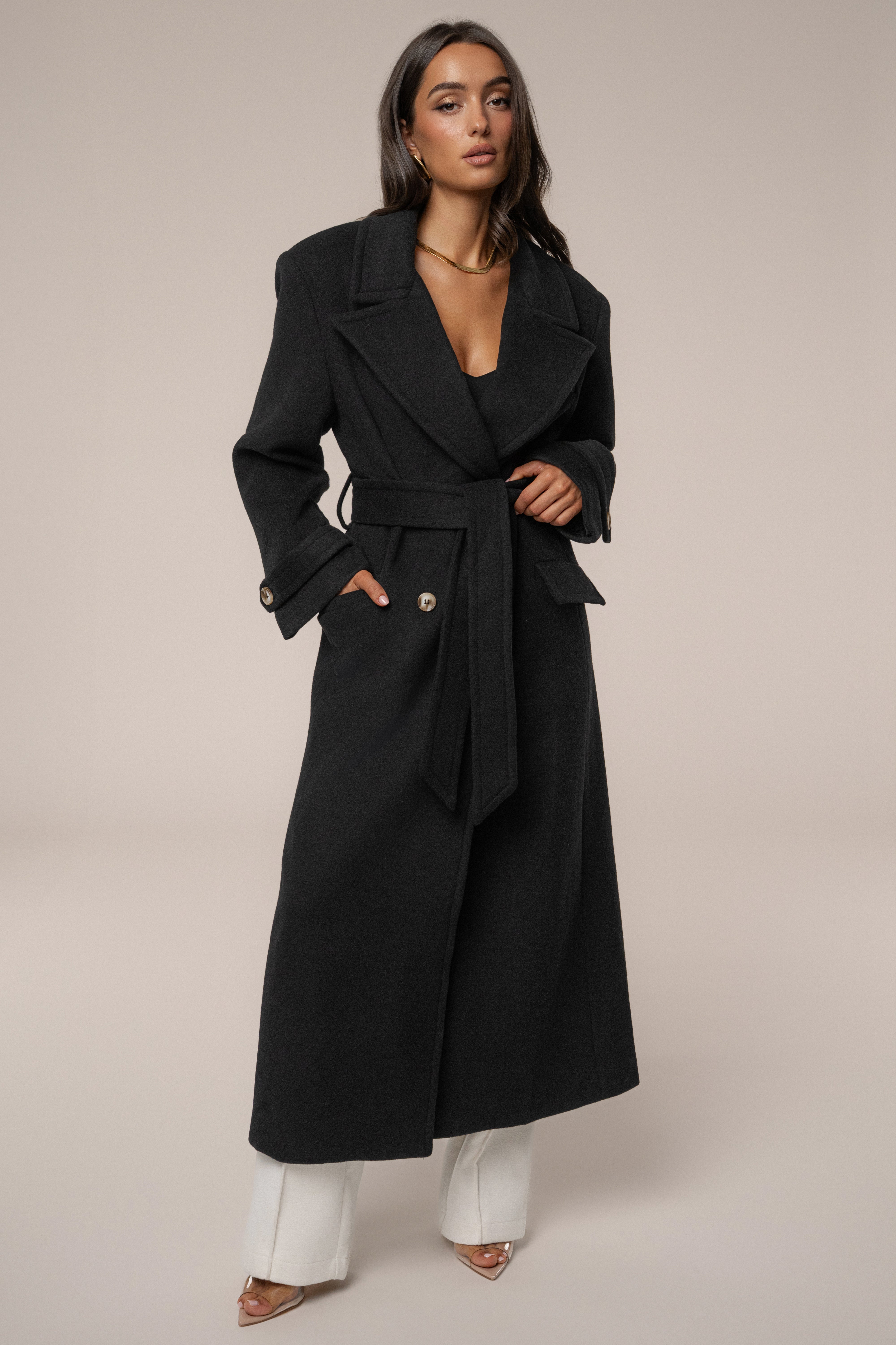 Black Empire Longline Coat - JLUXLABEL